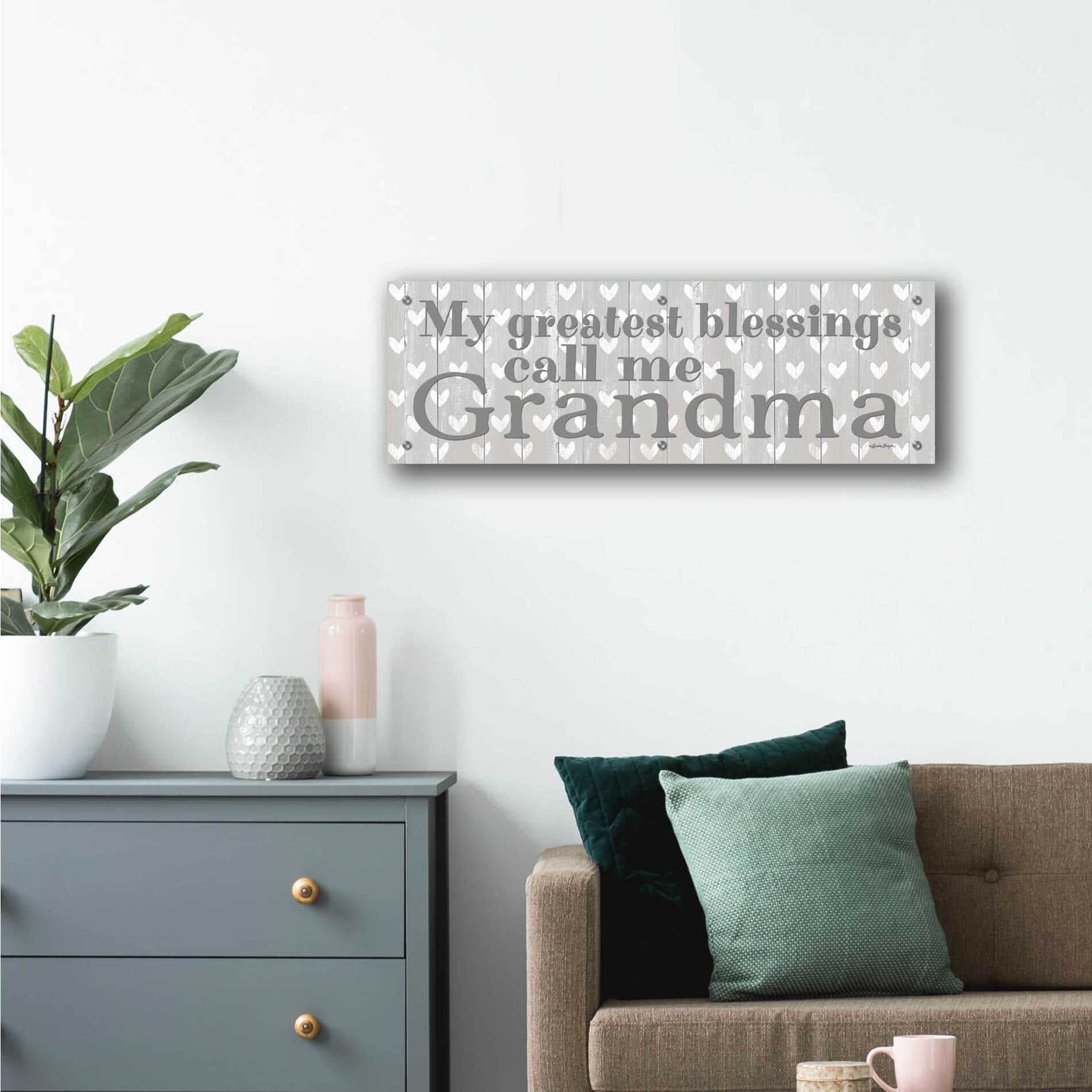 Epic Art 'My Greatest Blessings Call Me Grandma' by Susie Boyer, Acrylic Glass Wall Art,36x12