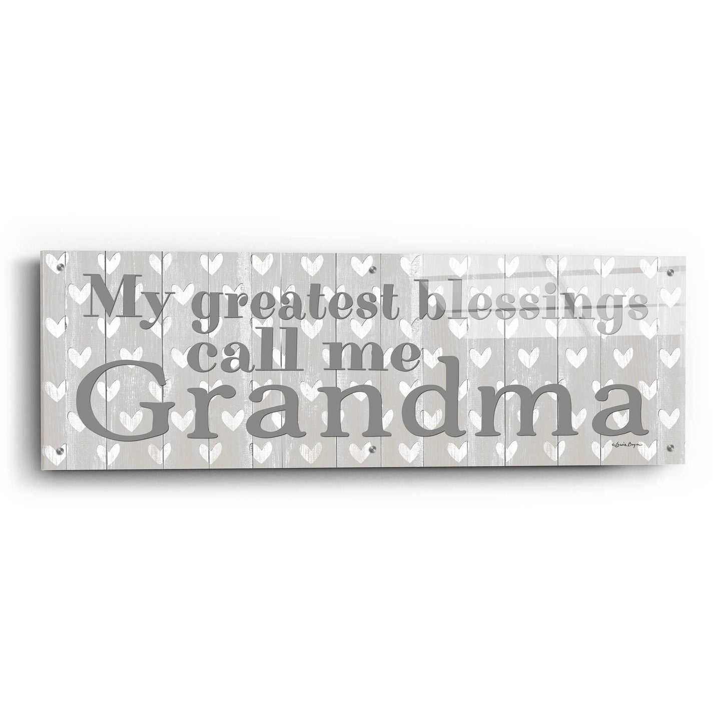 Epic Art 'My Greatest Blessings Call Me Grandma' by Susie Boyer, Acrylic Glass Wall Art,48x16