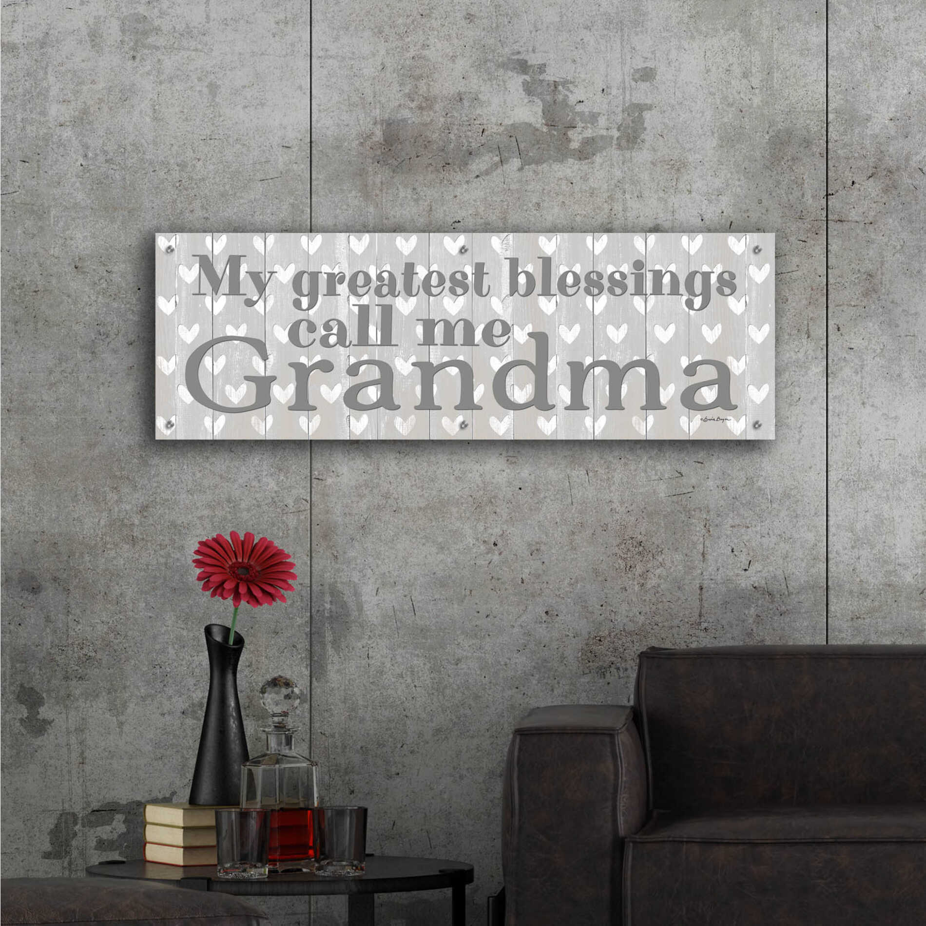 Epic Art 'My Greatest Blessings Call Me Grandma' by Susie Boyer, Acrylic Glass Wall Art,48x16