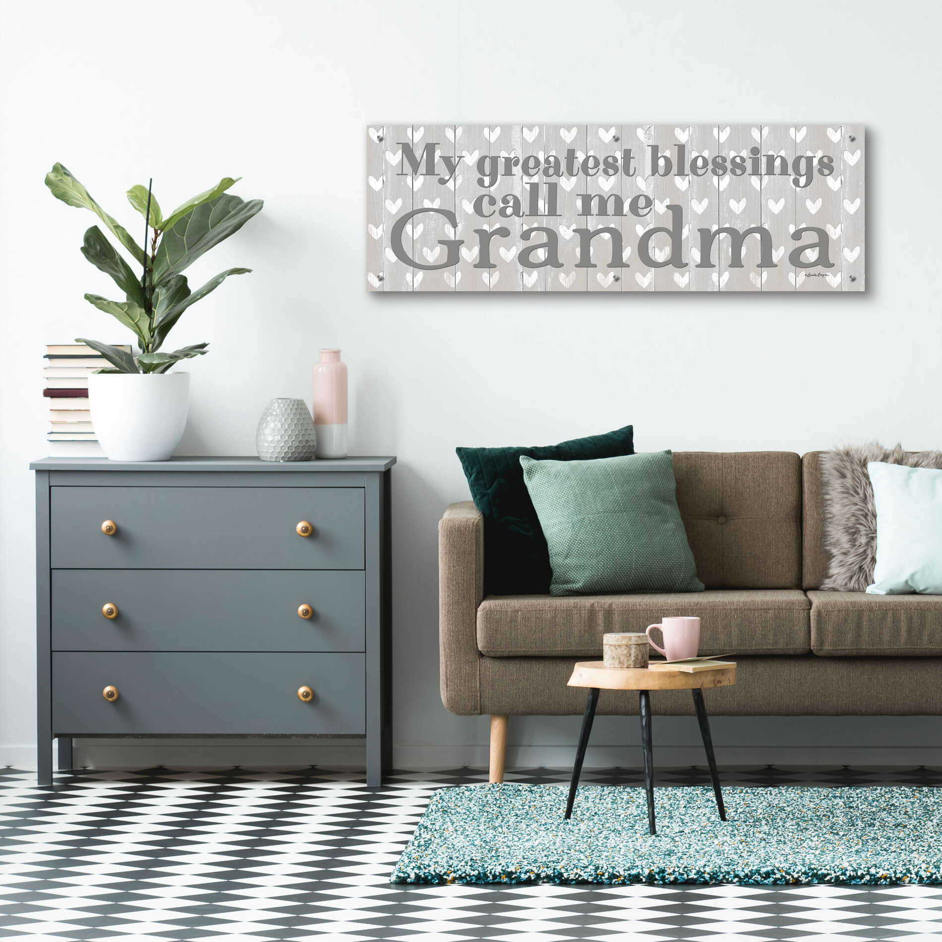 Epic Art 'My Greatest Blessings Call Me Grandma' by Susie Boyer, Acrylic Glass Wall Art,48x16