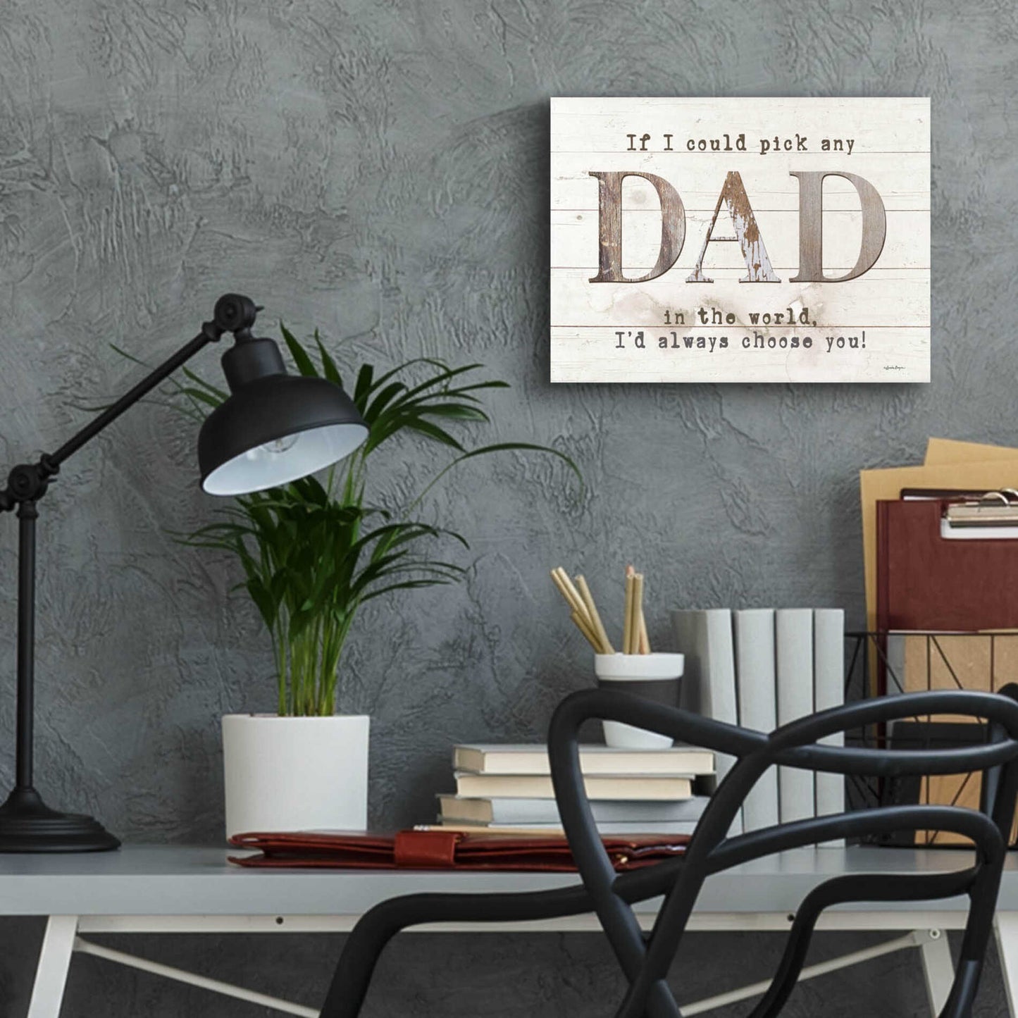 Epic Art 'Dad - I'd Pick You' by Susie Boyer, Acrylic Glass Wall Art,16x12