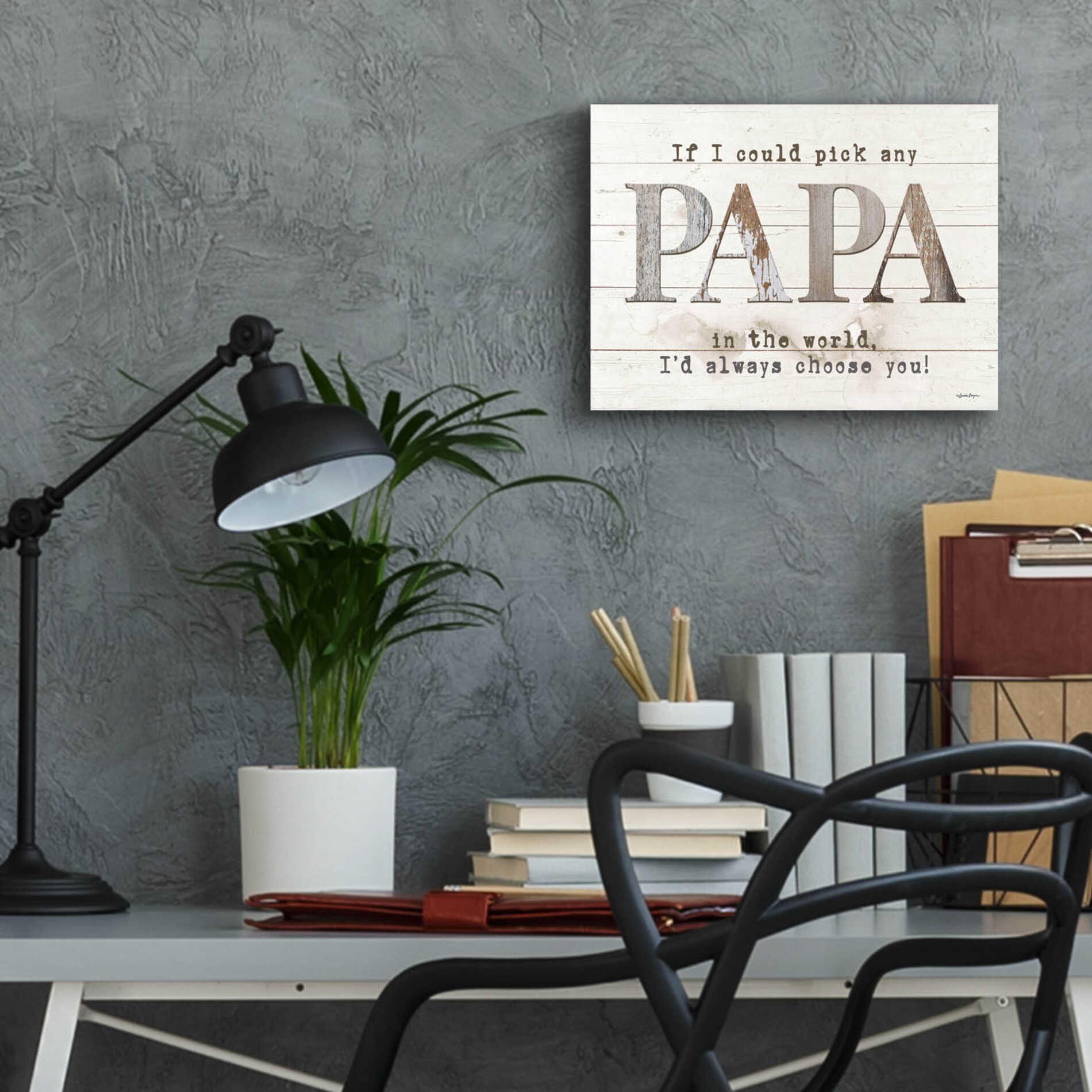 Epic Art 'Papa - I'd Pick You' by Susie Boyer, Acrylic Glass Wall Art,16x12