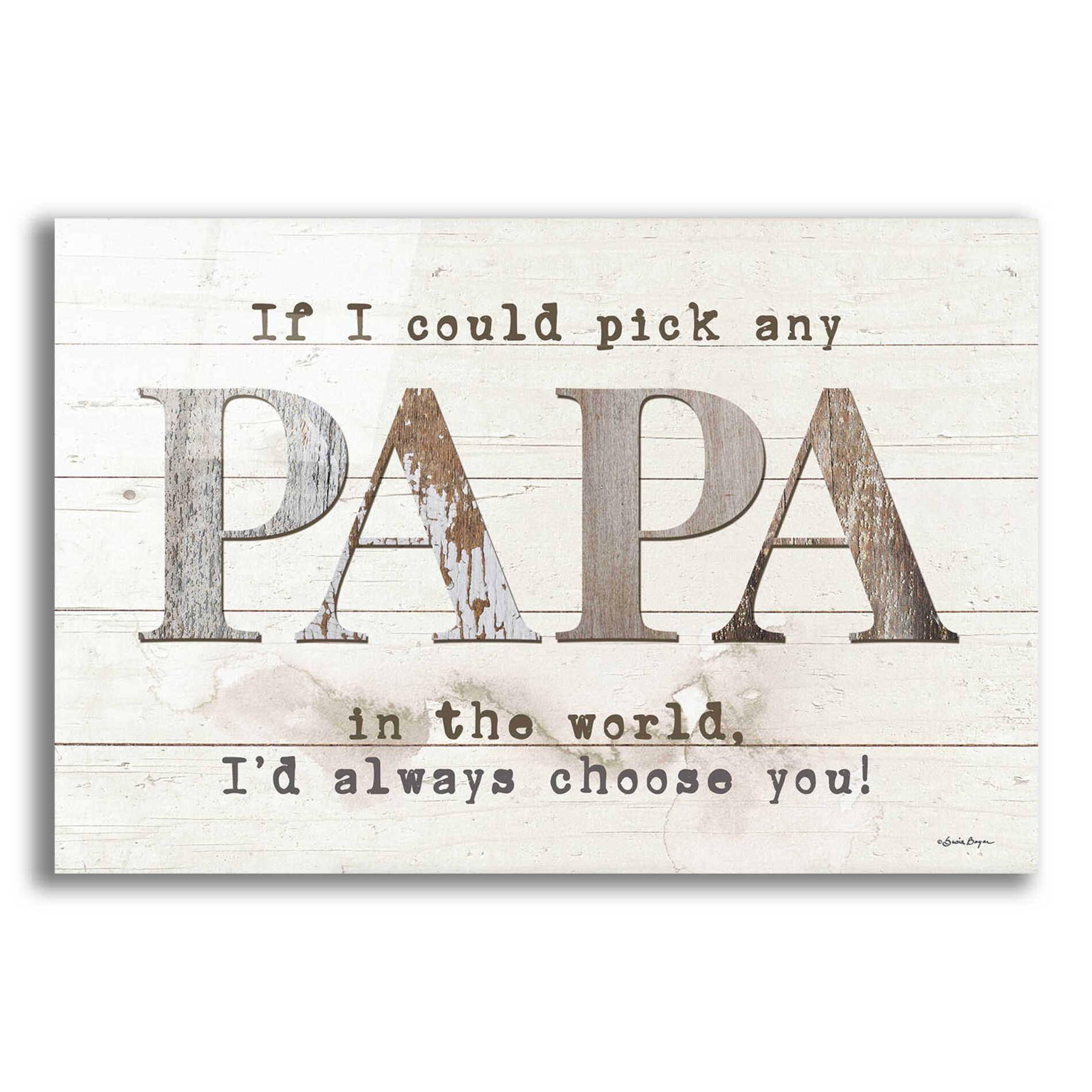 Epic Art 'Papa - I'd Pick You' by Susie Boyer, Acrylic Glass Wall Art,24x16