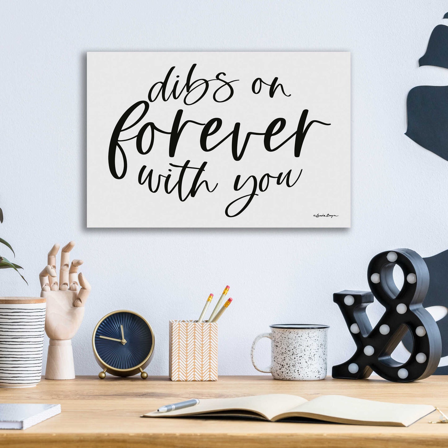 Epic Art 'Dibs on Forever with You' by Susie Boyer, Acrylic Glass Wall Art,16x12