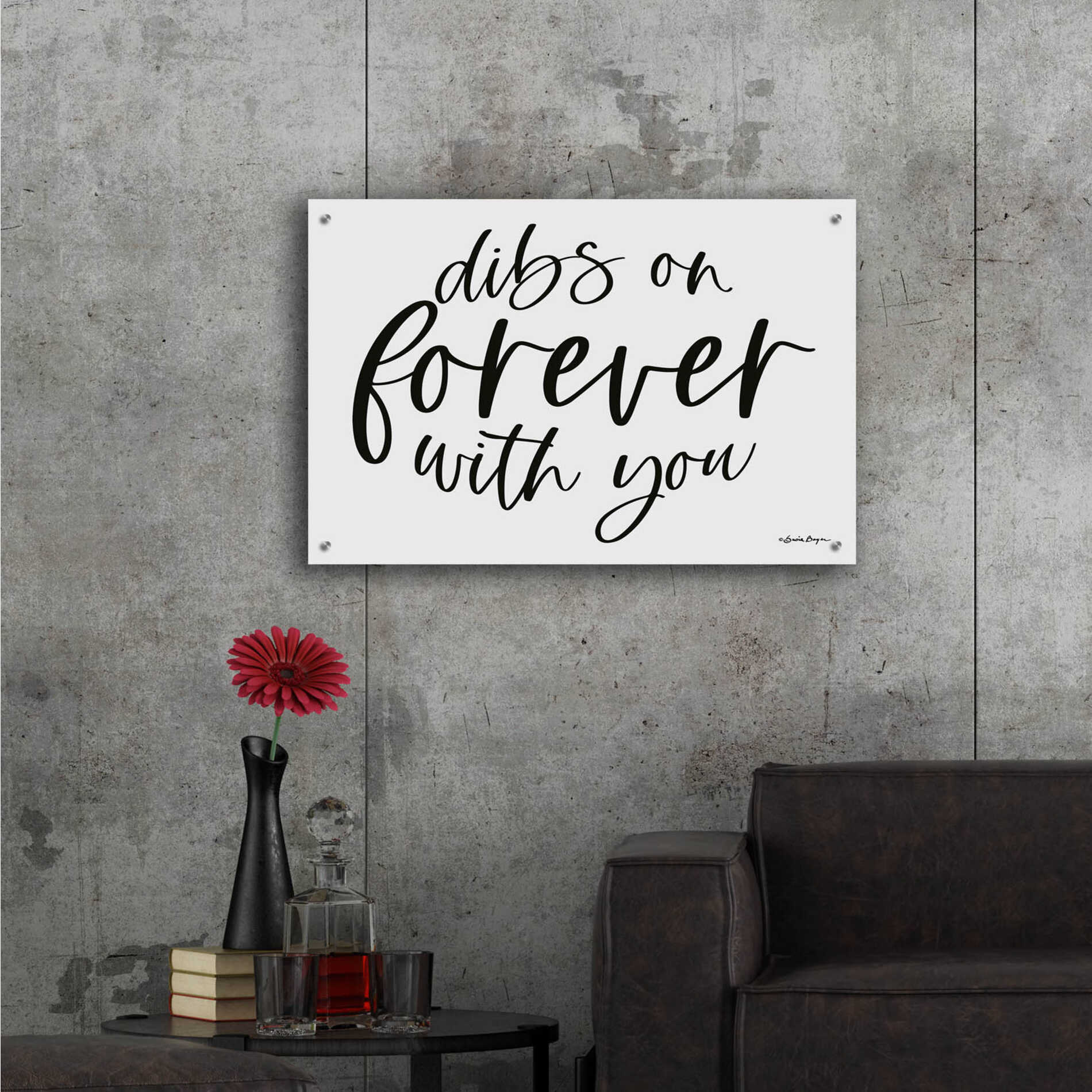 Epic Art 'Dibs on Forever with You' by Susie Boyer, Acrylic Glass Wall Art,36x24