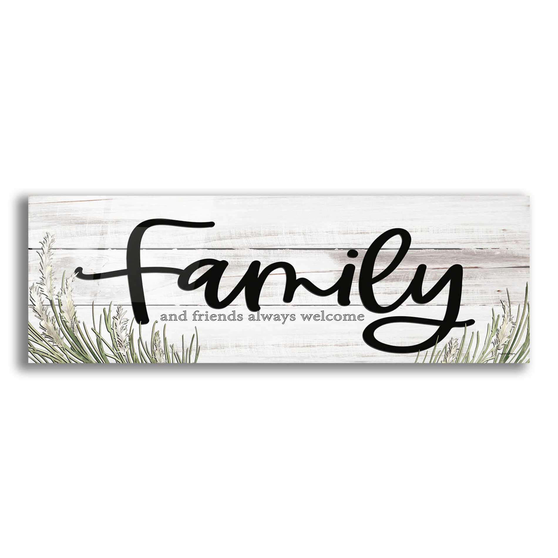 Epic Art 'Family and Friends Always Welcome ' by Susie Boyer, Acrylic Glass Wall Art