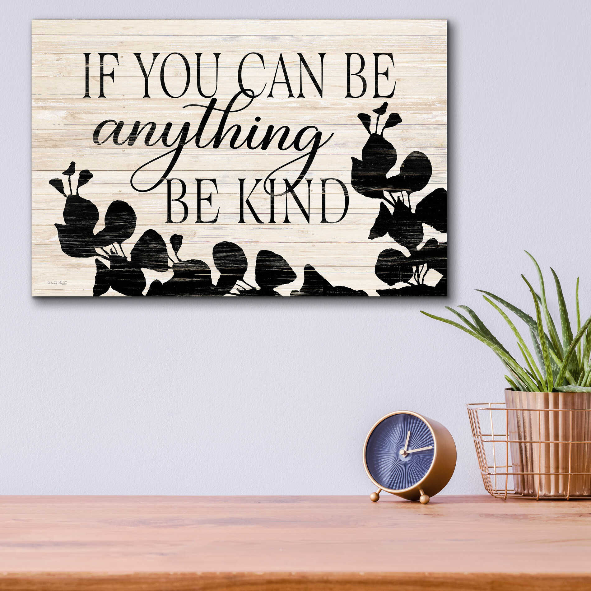 Epic Art 'Be Anything, Be Kind' by Cindy Jacobs, Acrylic Glass Wall Art,16x12