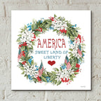 Epic Art 'America Wreath' by Cindy Jacobs, Acrylic Glass Wall Art,12x12