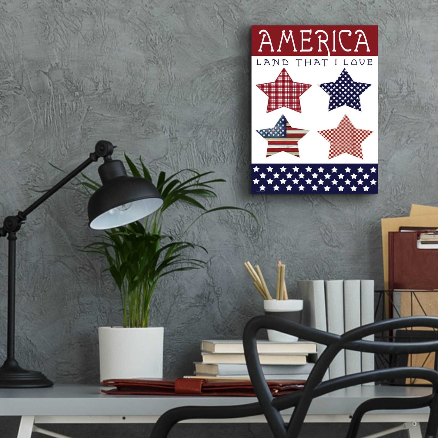 Epic Art 'Stars of America' by Cindy Jacobs, Acrylic Glass Wall Art,12x16