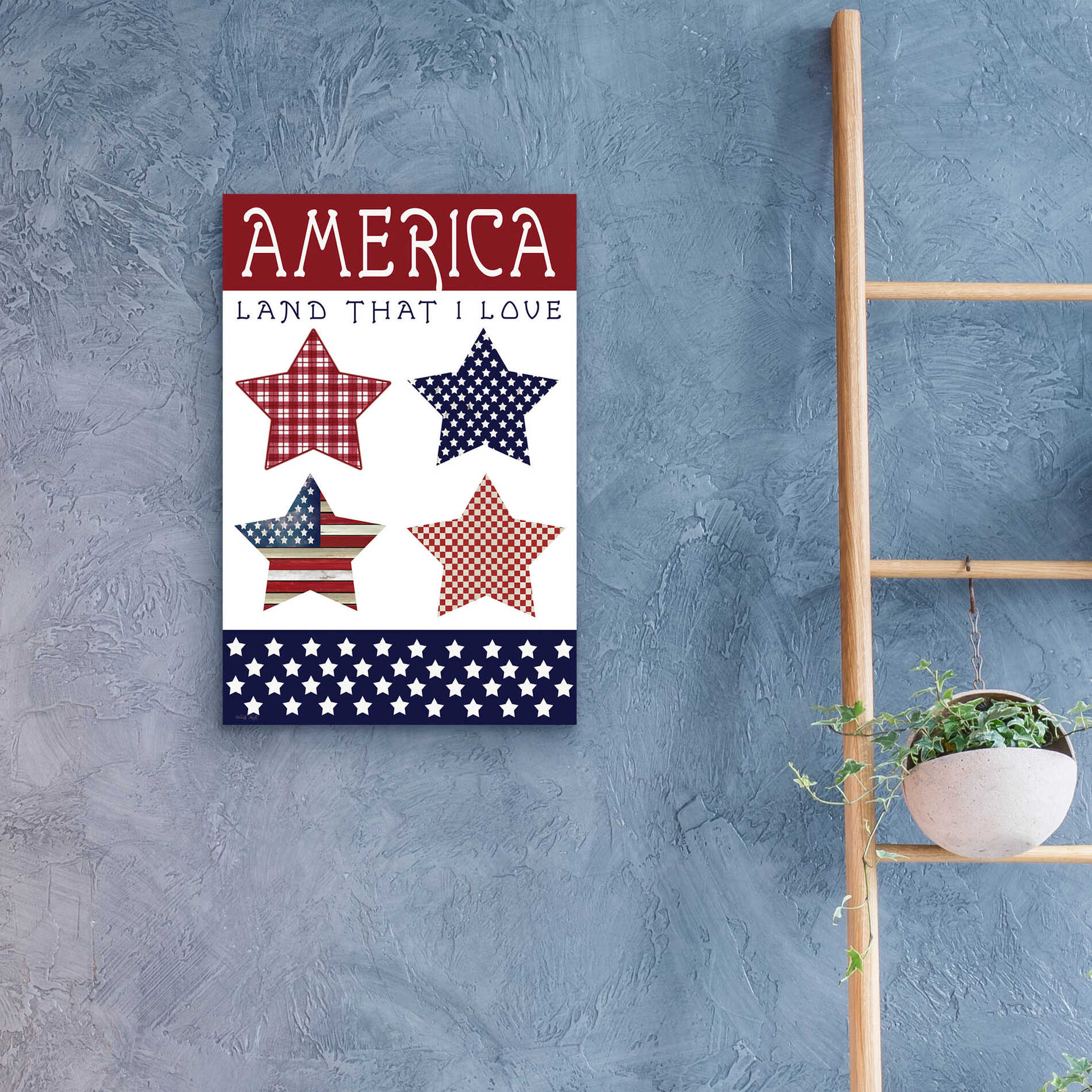 Epic Art 'Stars of America' by Cindy Jacobs, Acrylic Glass Wall Art,16x24