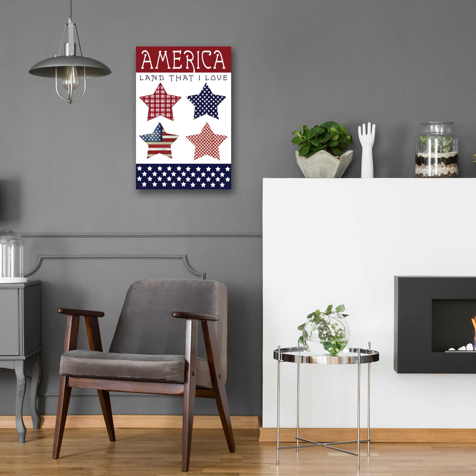 Epic Art 'Stars of America' by Cindy Jacobs, Acrylic Glass Wall Art,16x24