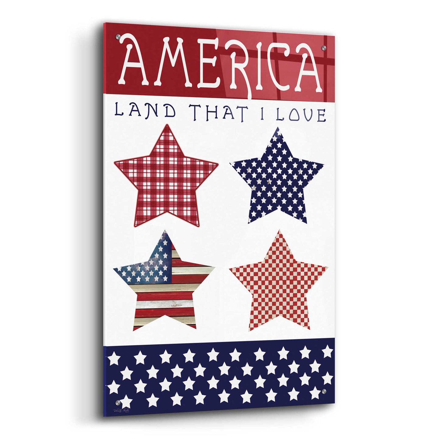 Epic Art 'Stars of America' by Cindy Jacobs, Acrylic Glass Wall Art,24x36