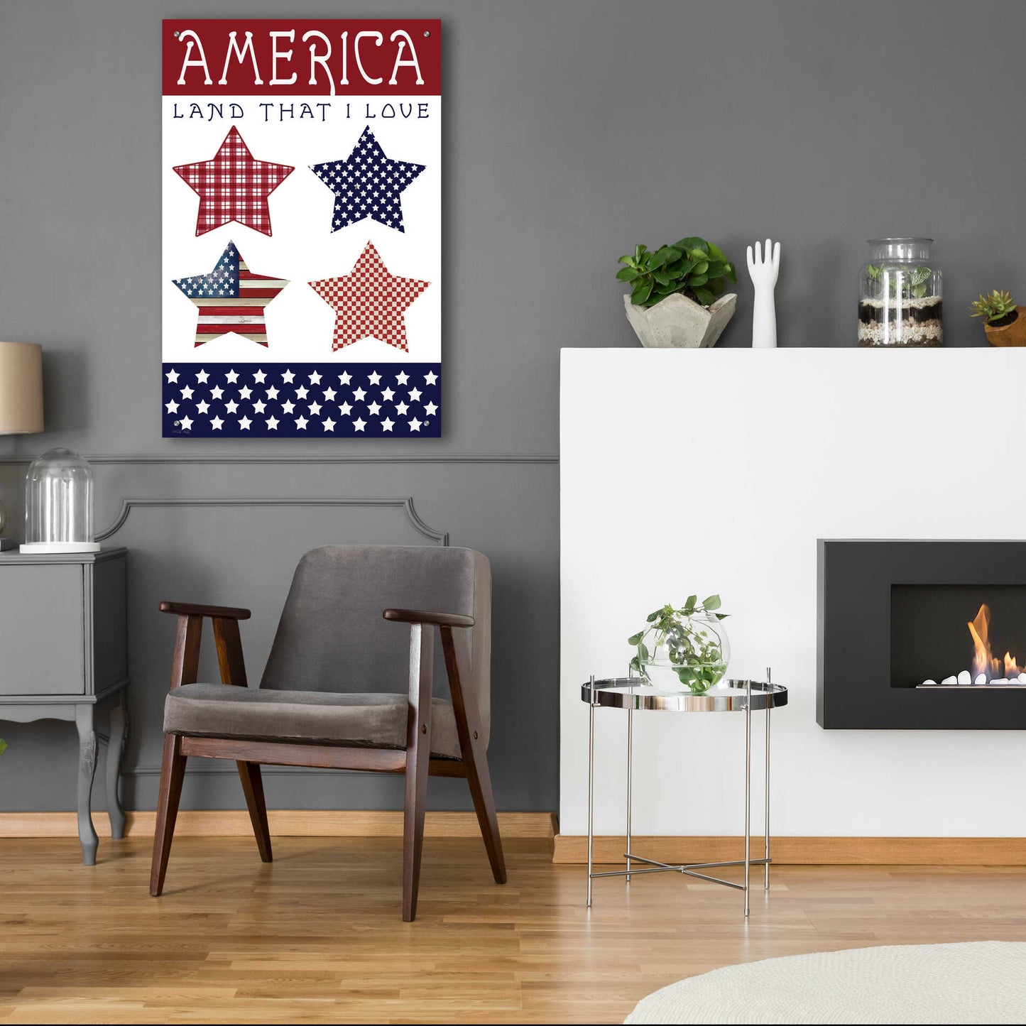 Epic Art 'Stars of America' by Cindy Jacobs, Acrylic Glass Wall Art,24x36