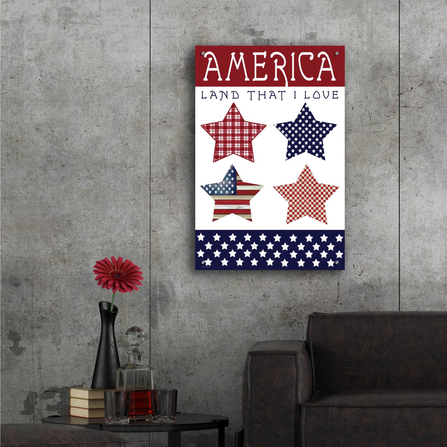 Epic Art 'Stars of America' by Cindy Jacobs, Acrylic Glass Wall Art,24x36