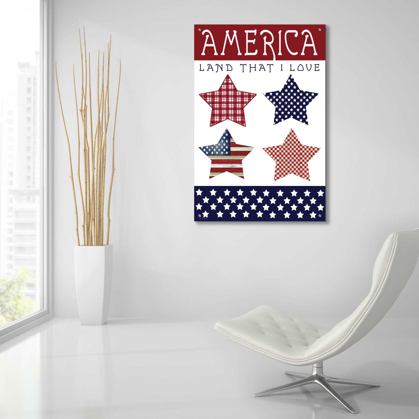 Epic Art 'Stars of America' by Cindy Jacobs, Acrylic Glass Wall Art,24x36