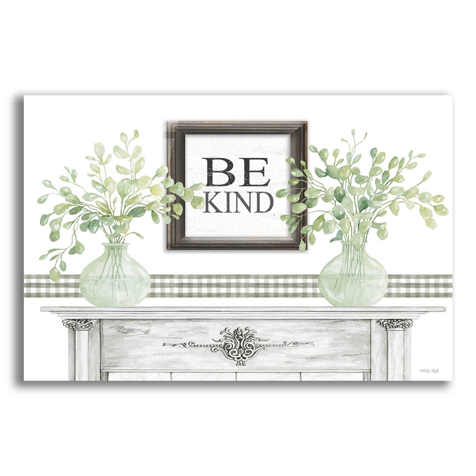 Epic Art 'Be Kind Table' by Cindy Jacobs, Acrylic Glass Wall Art,16x12