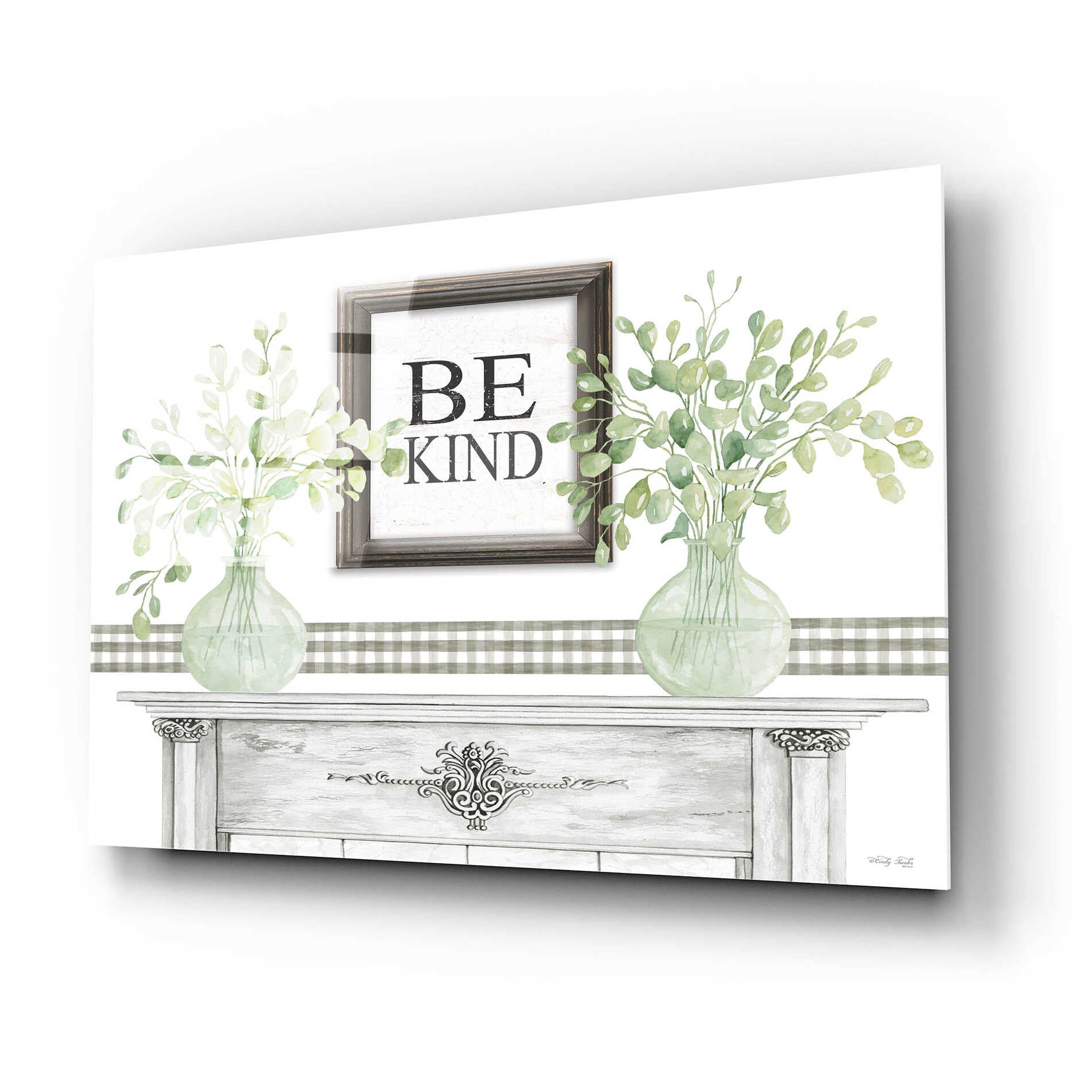 Epic Art 'Be Kind Table' by Cindy Jacobs, Acrylic Glass Wall Art,24x16