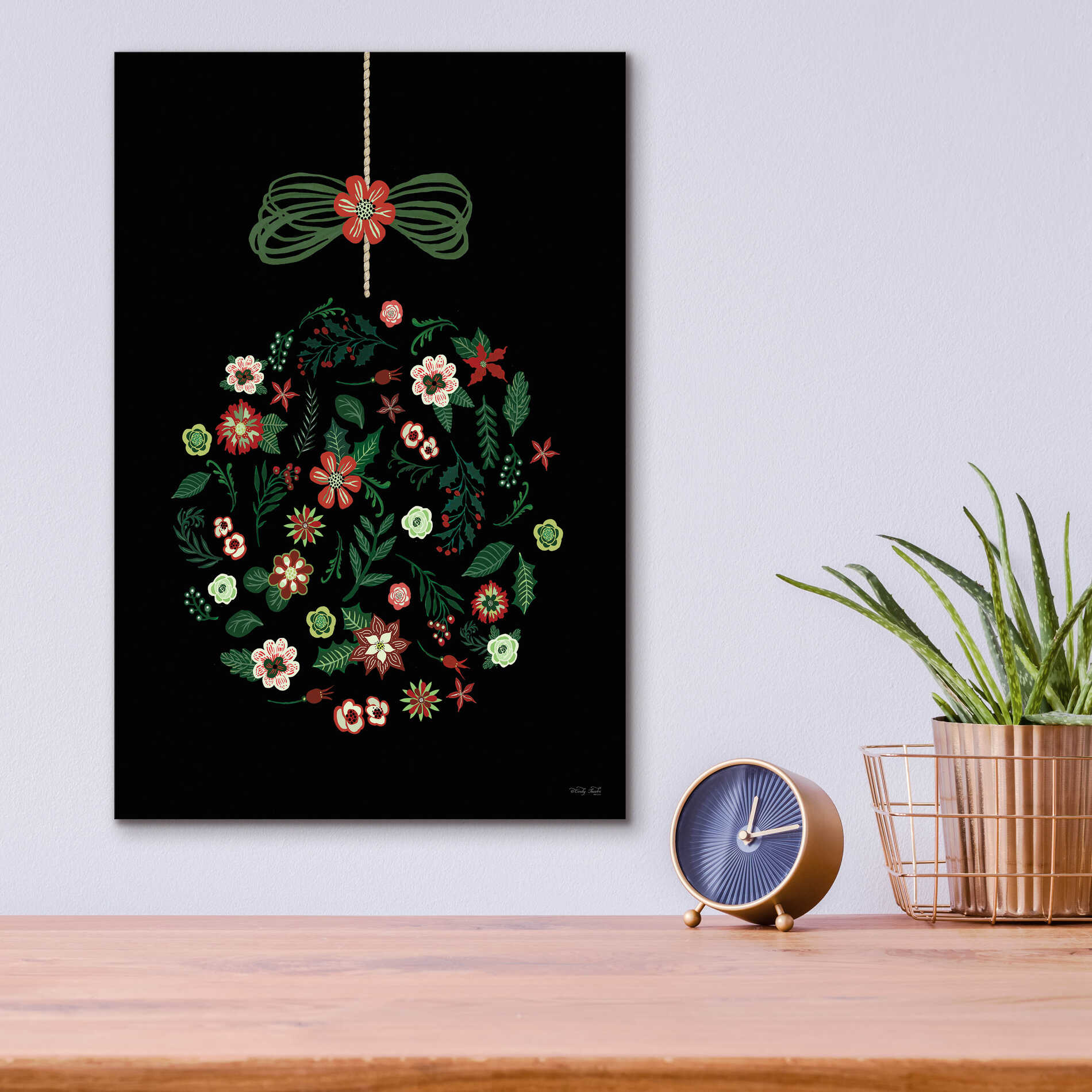 Epic Art 'Christmas Ornament I' by Cindy Jacobs, Acrylic Glass Wall Art,12x16