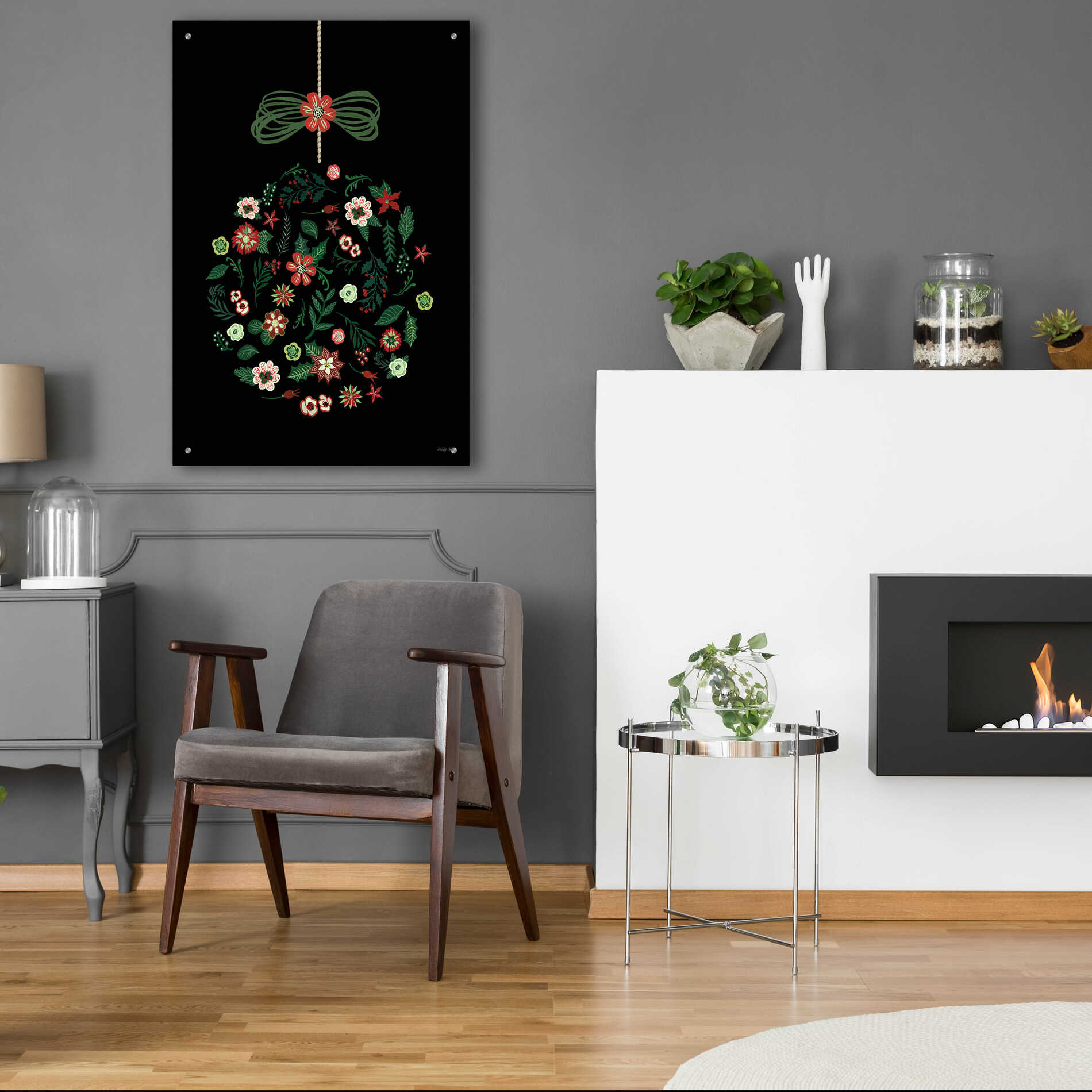Epic Art 'Christmas Ornament I' by Cindy Jacobs, Acrylic Glass Wall Art,24x36