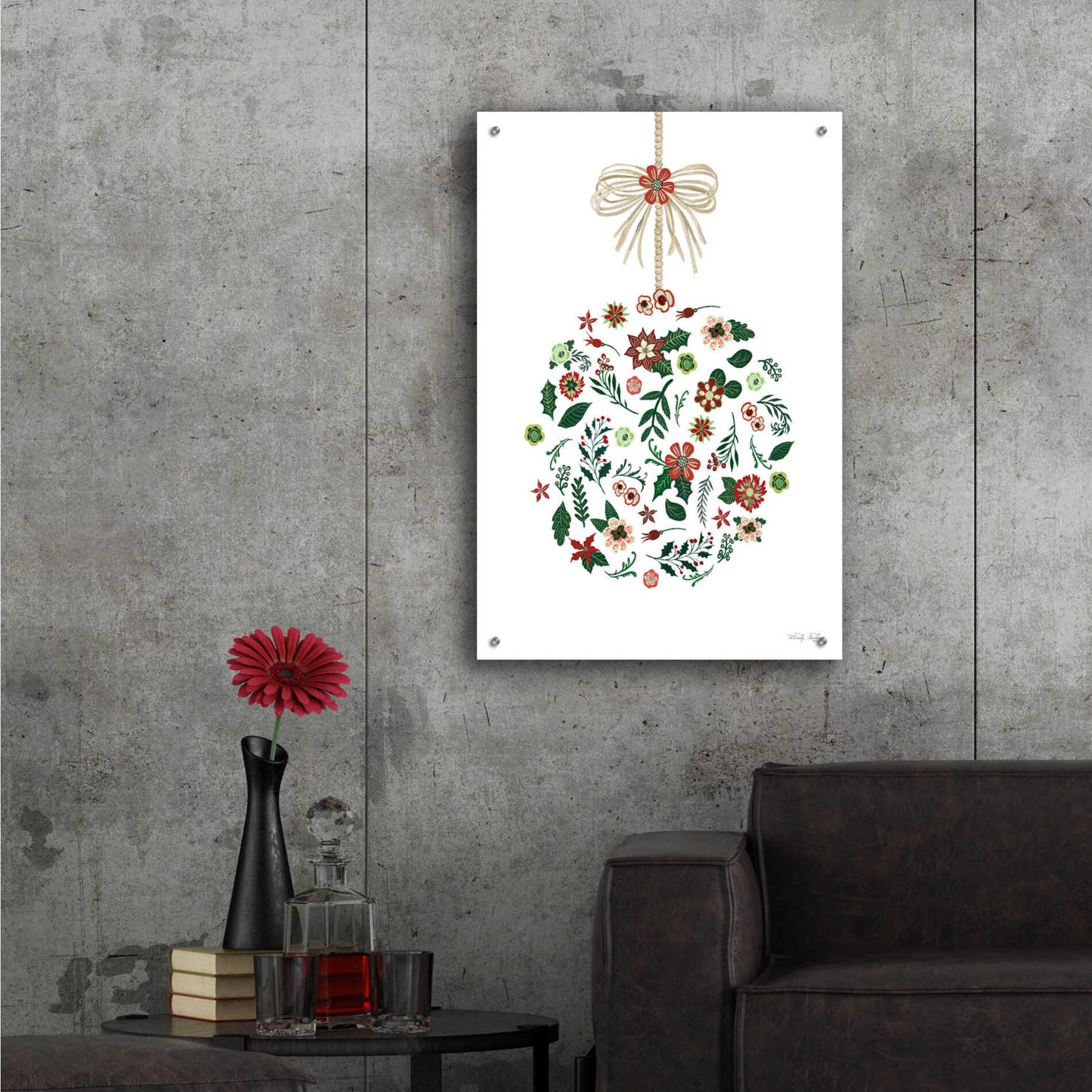 Epic Art 'Christmas Ornament II' by Cindy Jacobs, Acrylic Glass Wall Art,24x36