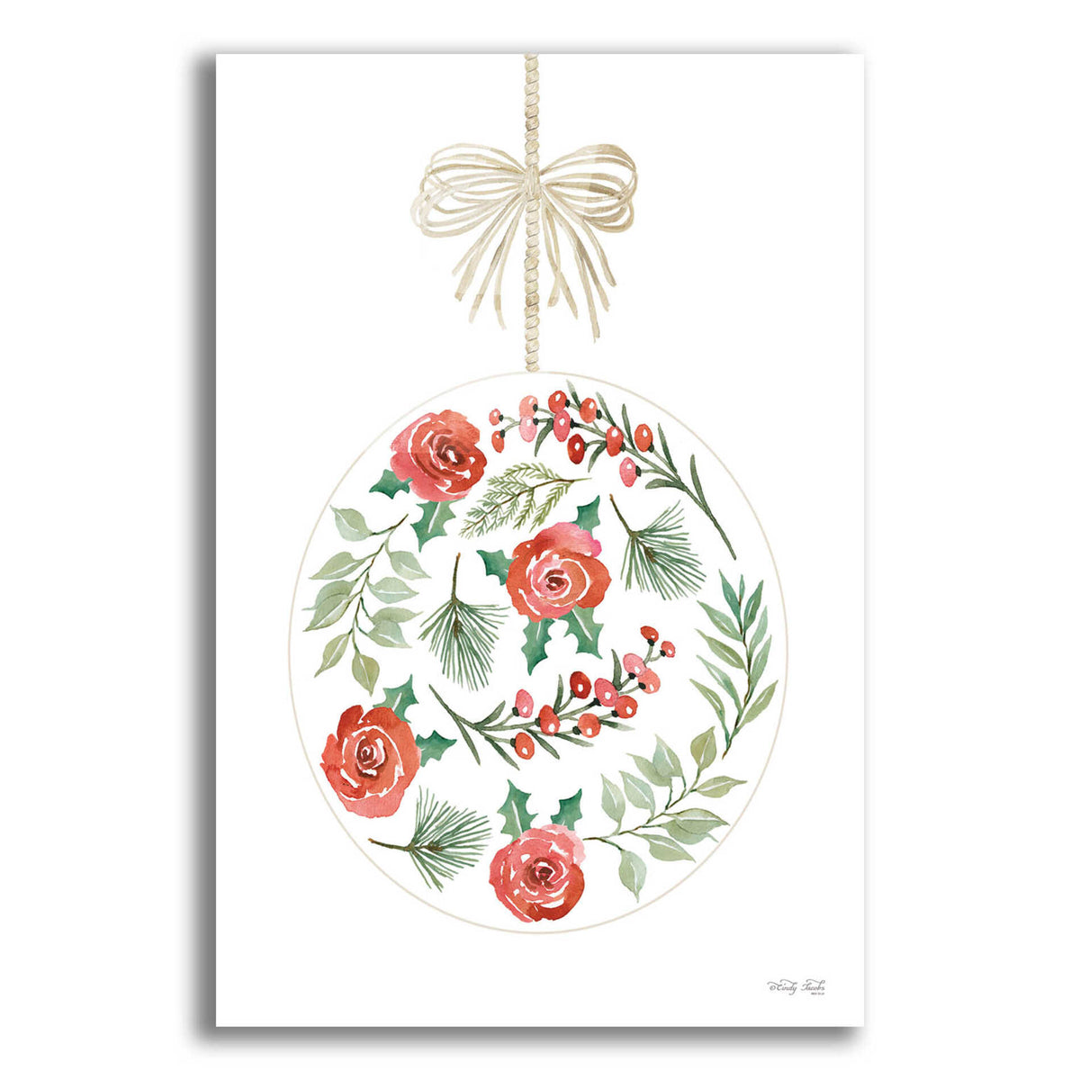 Epic Art 'Christmas Ornament IV' by Cindy Jacobs, Acrylic Glass Wall Art