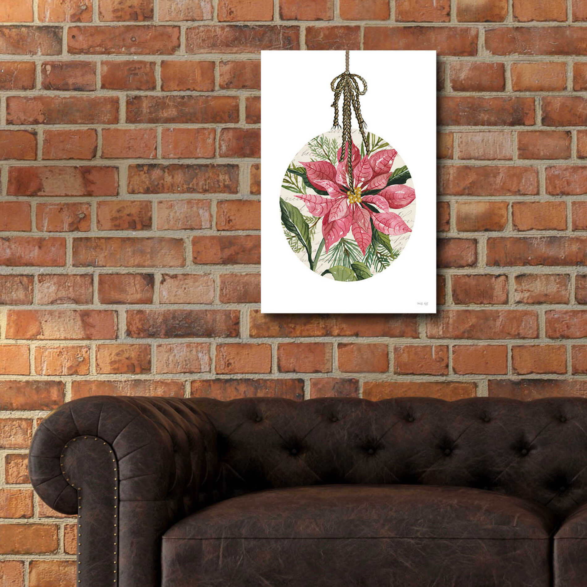 Epic Art 'Poinsettia Ornament' by Cindy Jacobs, Acrylic Glass Wall Art,16x24