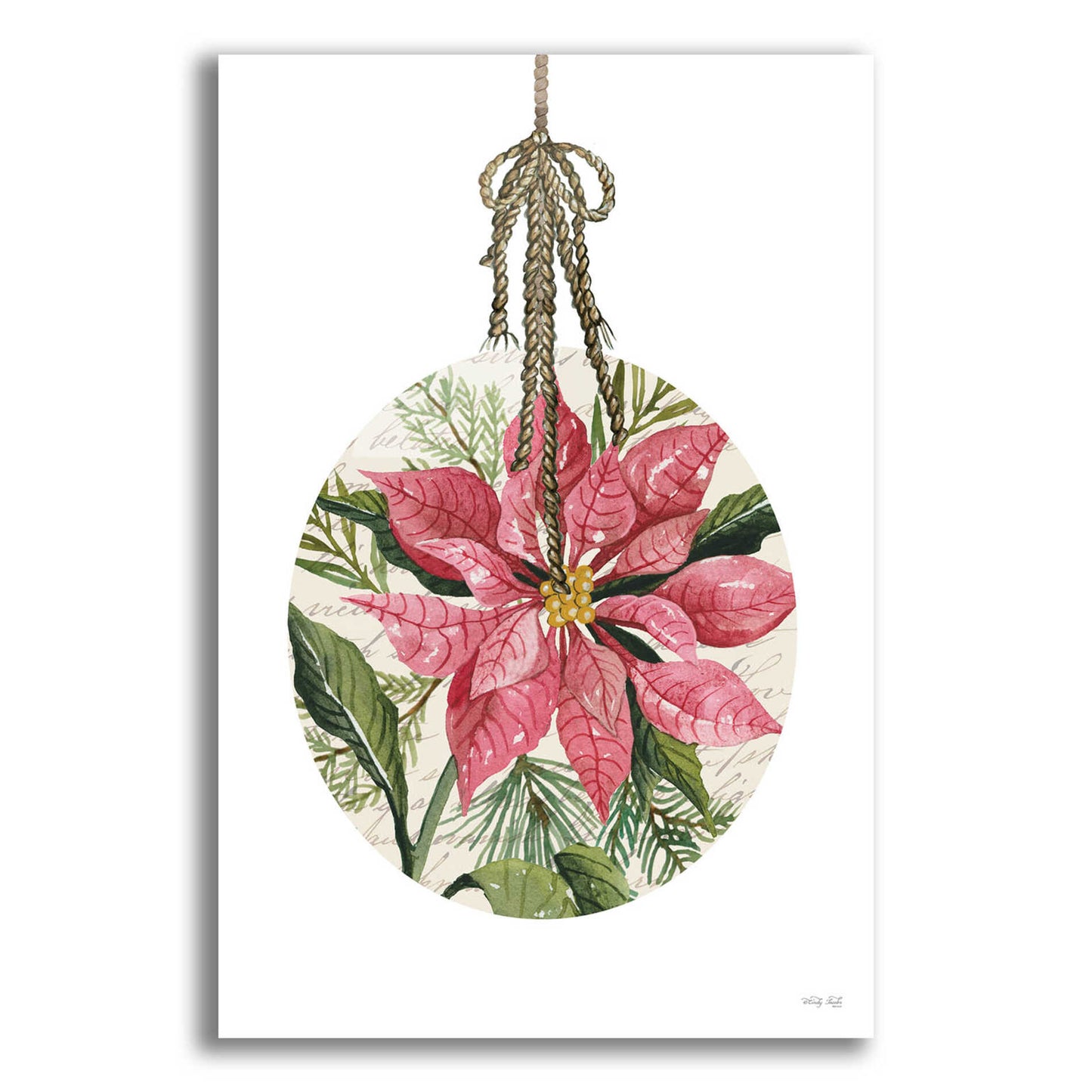 Epic Art 'Poinsettia Ornament' by Cindy Jacobs, Acrylic Glass Wall Art,16x24