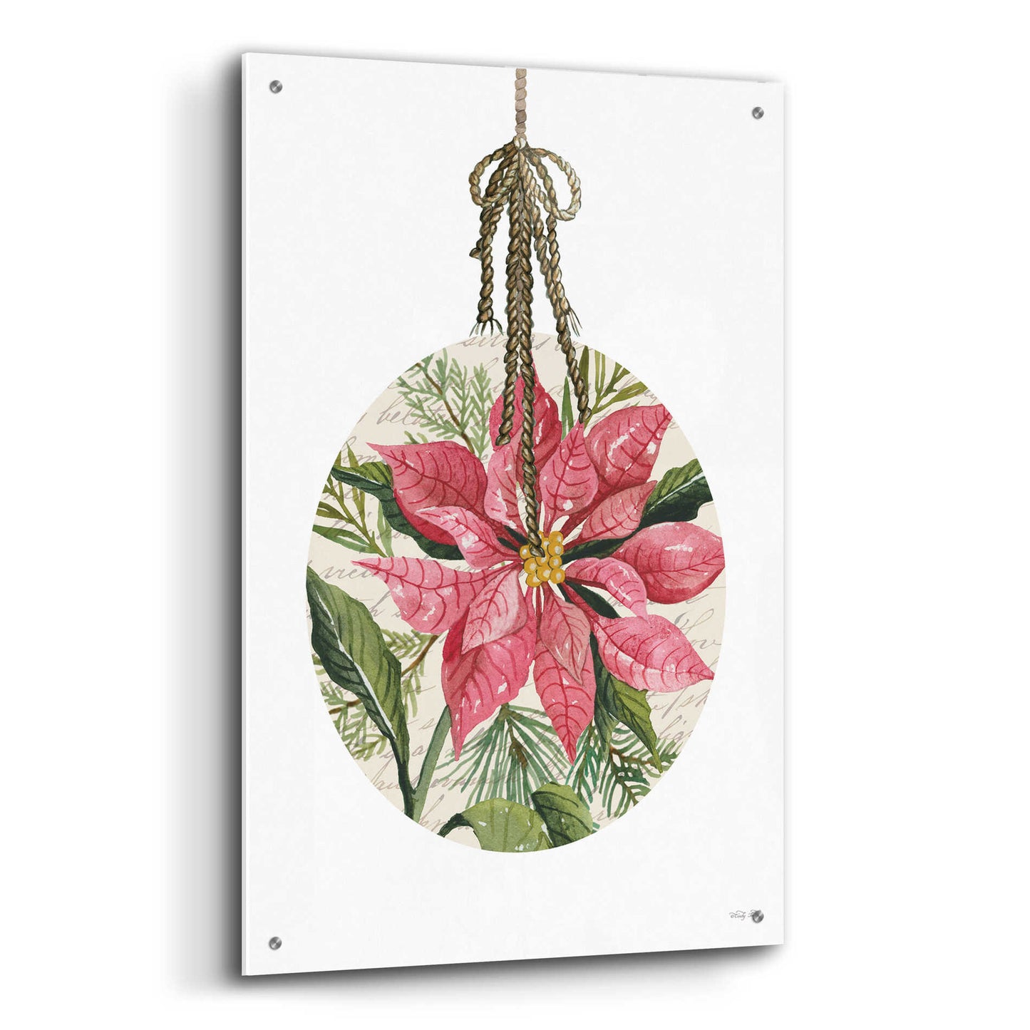 Epic Art 'Poinsettia Ornament' by Cindy Jacobs, Acrylic Glass Wall Art,24x36