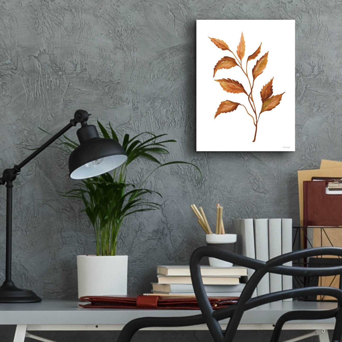 Epic Art 'Fall Leaf Stem IV' by Cindy Jacobs, Acrylic Glass Wall Art,12x16