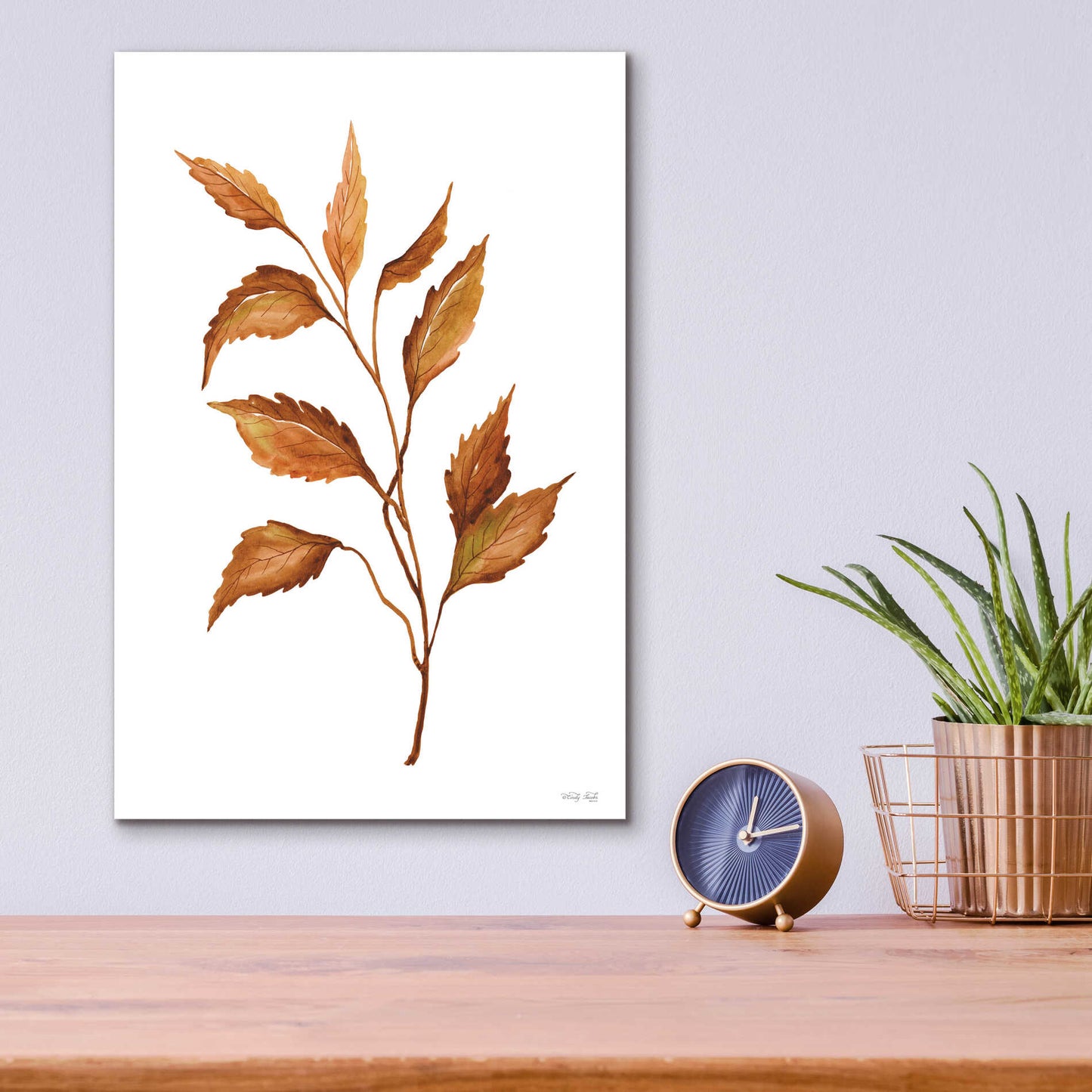 Epic Art 'Fall Leaf Stem IV' by Cindy Jacobs, Acrylic Glass Wall Art,12x16