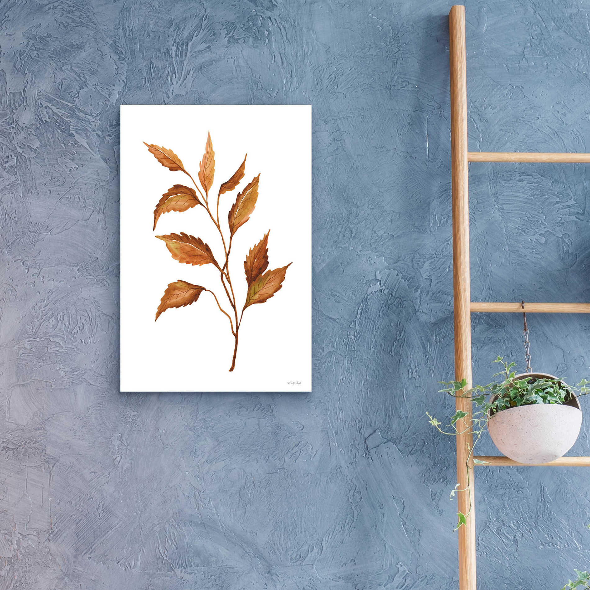 Epic Art 'Fall Leaf Stem IV' by Cindy Jacobs, Acrylic Glass Wall Art,16x24