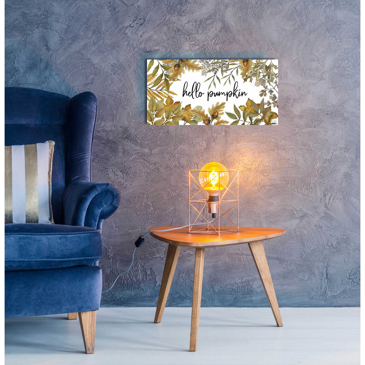 Epic Art 'Hello Pumpkin' by Cindy Jacobs, Acrylic Glass Wall Art,24x12