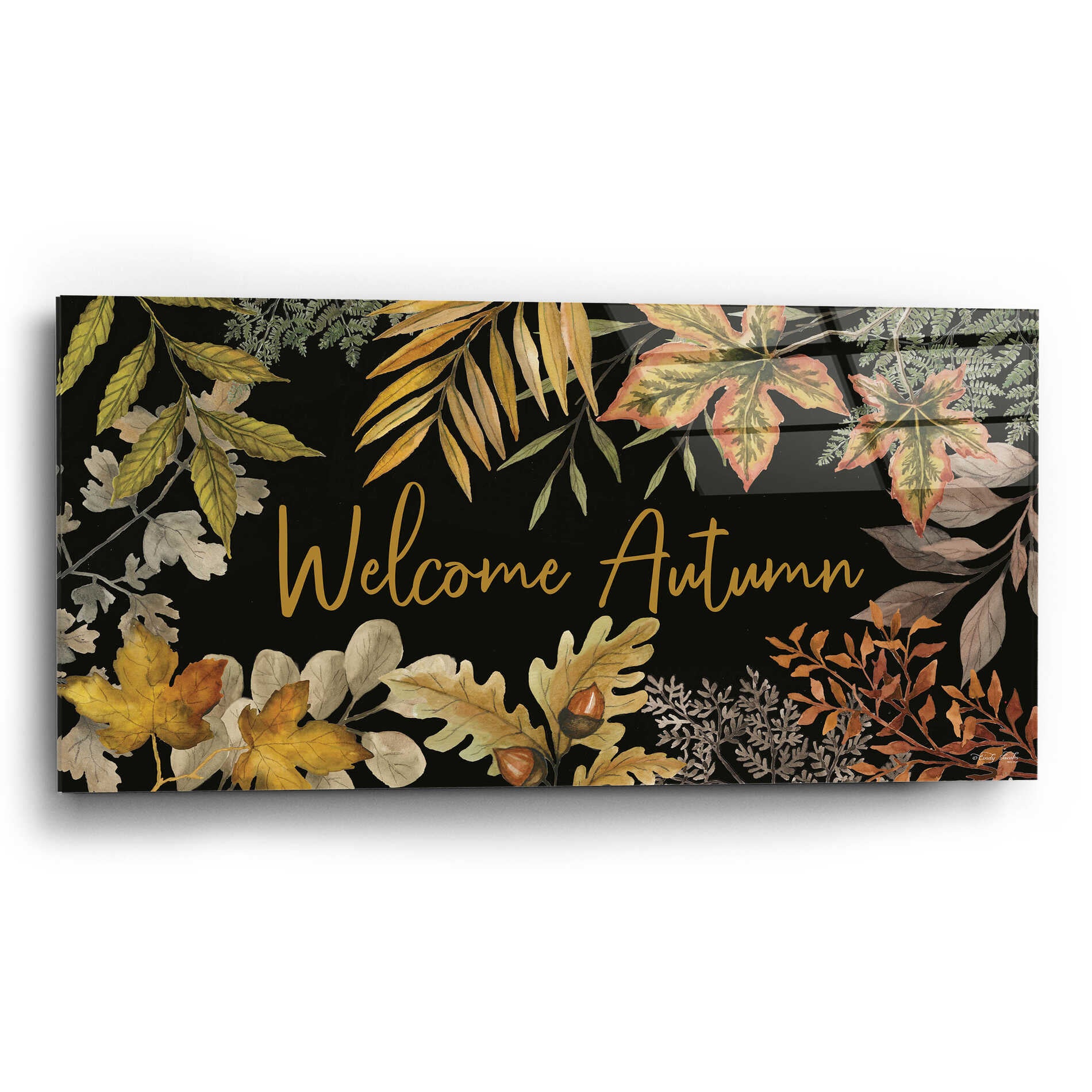 Epic Art 'Welcome Autumn' by Cindy Jacobs, Acrylic Glass Wall Art,24x12