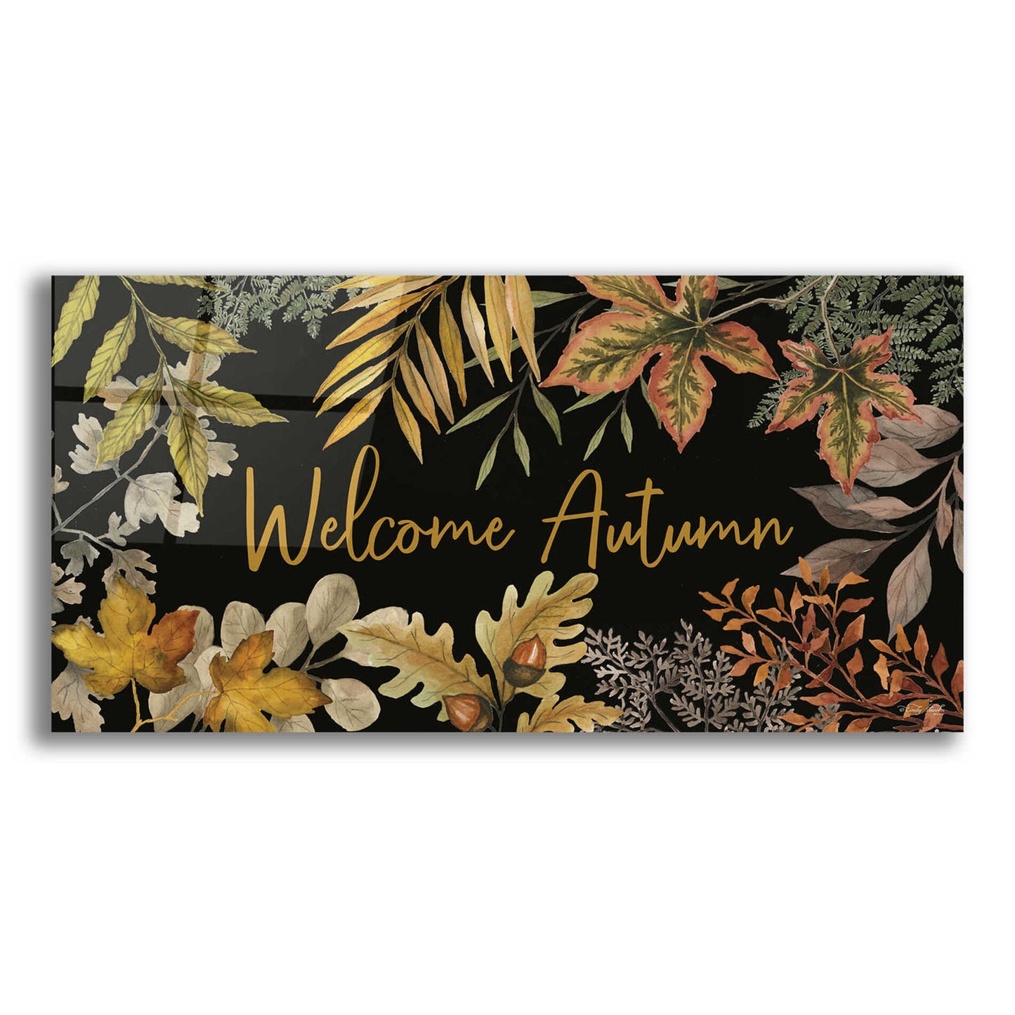 Epic Art 'Welcome Autumn' by Cindy Jacobs, Acrylic Glass Wall Art,24x12