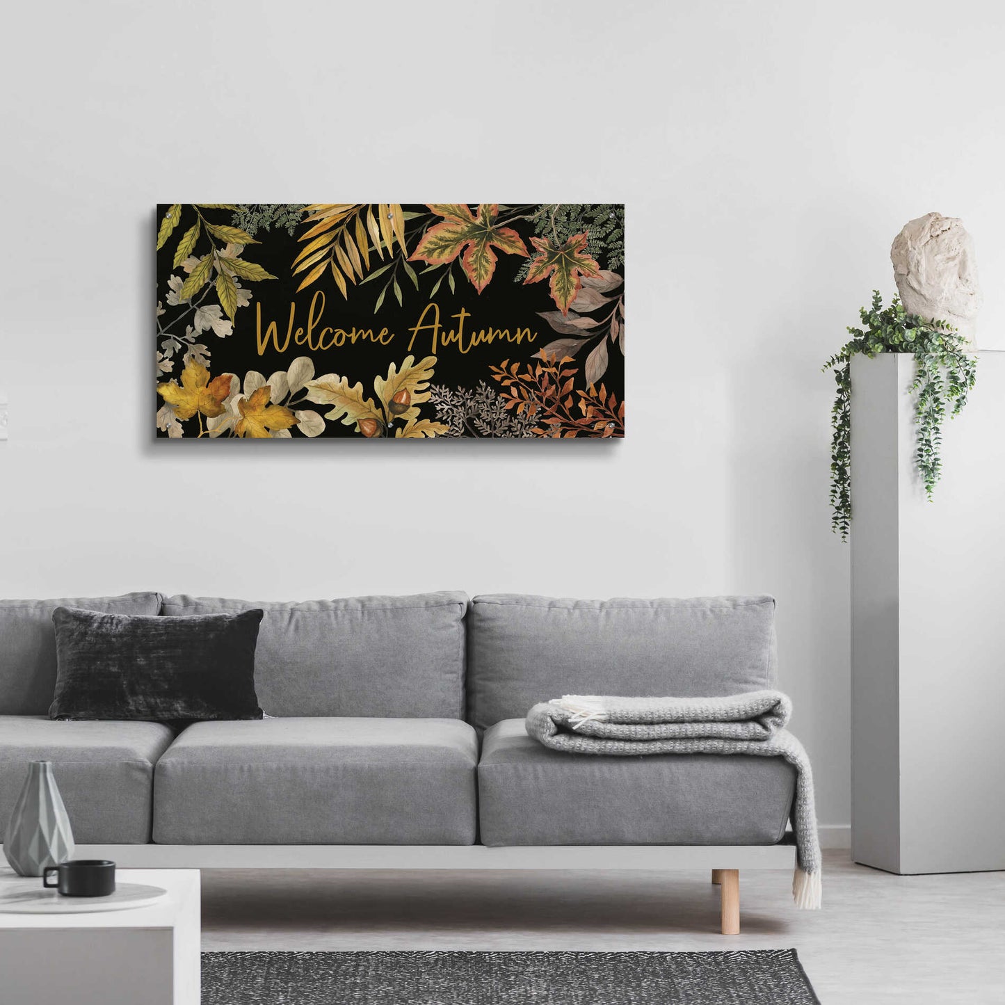 Epic Art 'Welcome Autumn' by Cindy Jacobs, Acrylic Glass Wall Art,48x24