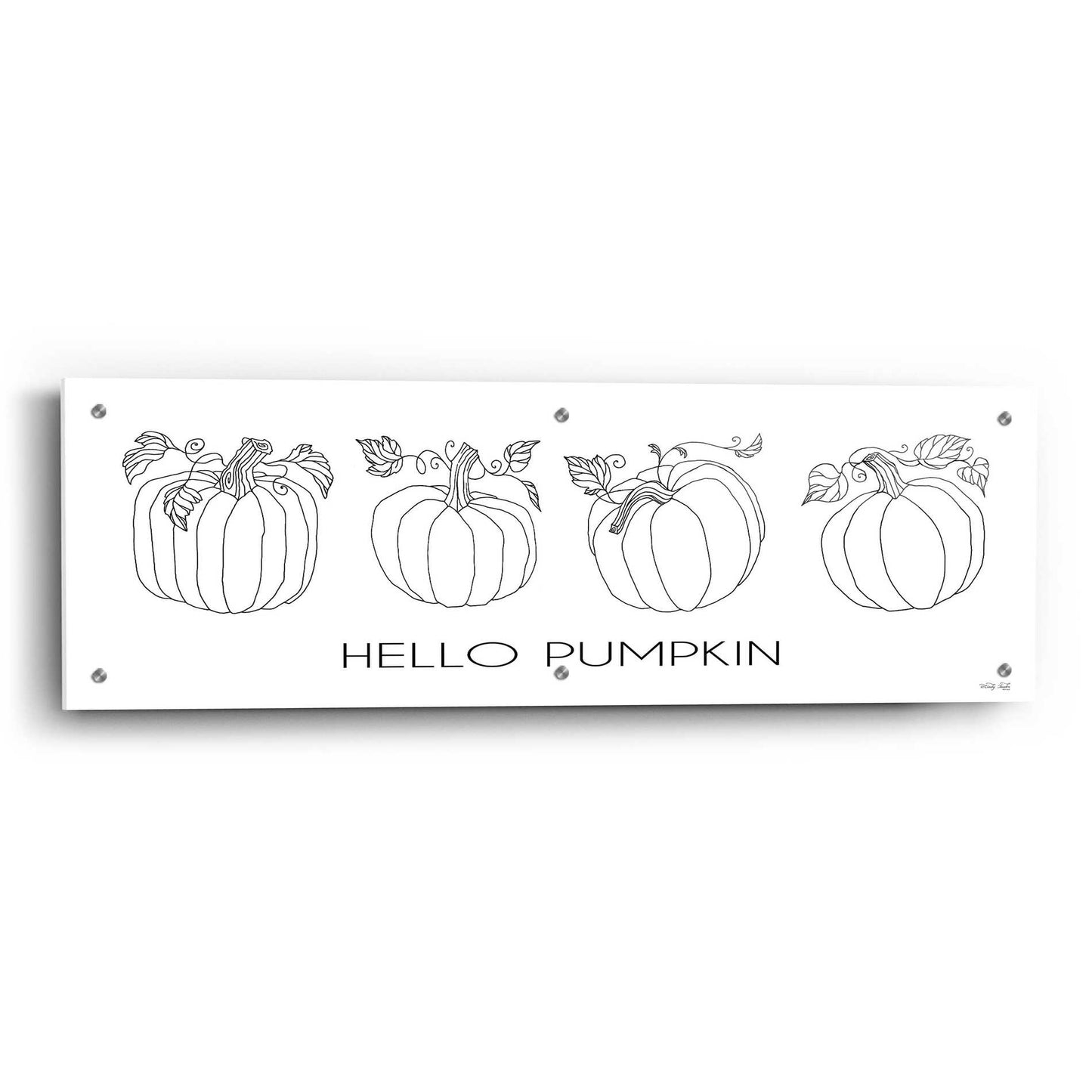 Epic Art 'Hello Pumpkin Simple' by Cindy Jacobs, Acrylic Glass Wall Art,36x12