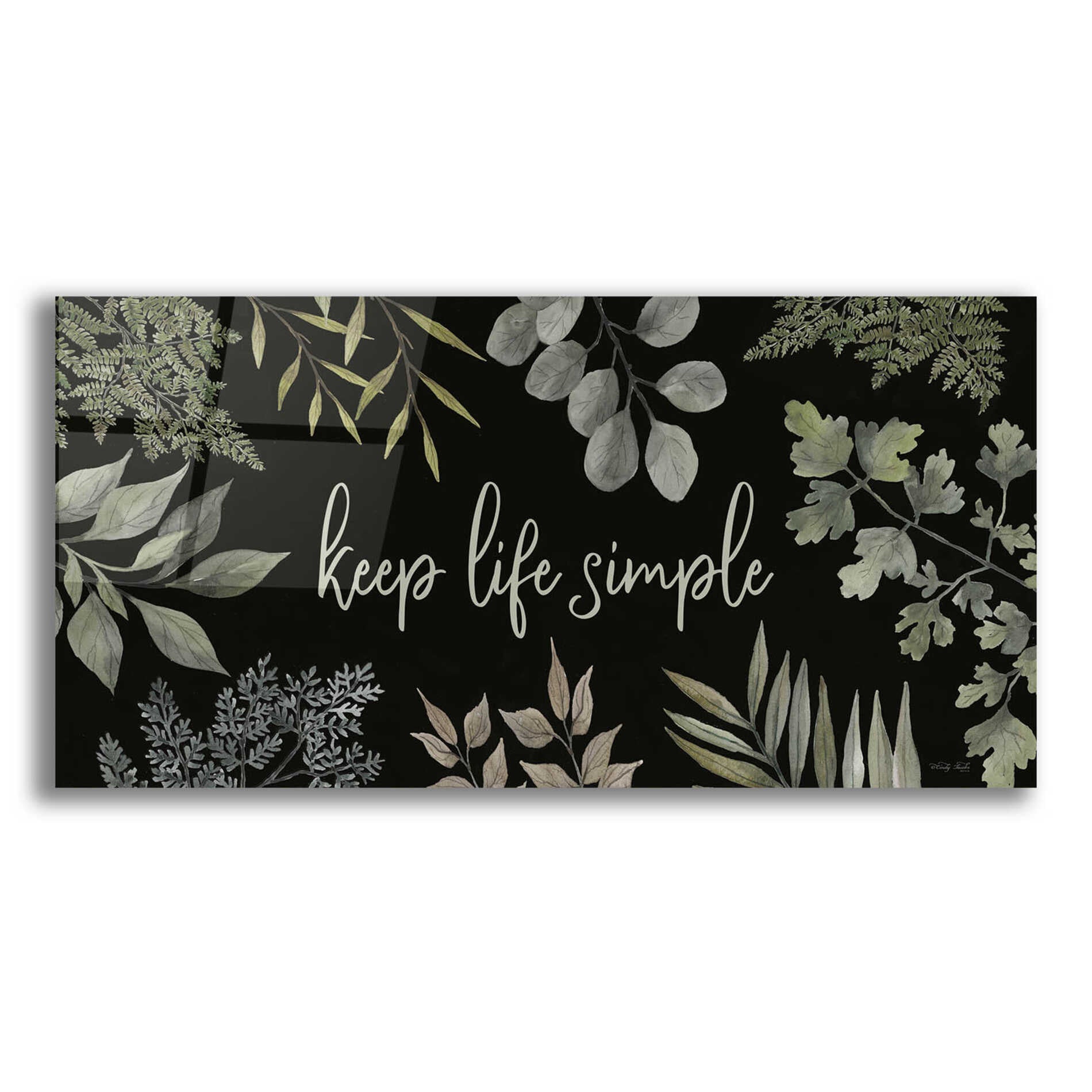 Epic Art 'Keep Life Simple' by Cindy Jacobs, Acrylic Glass Wall Art,24x12