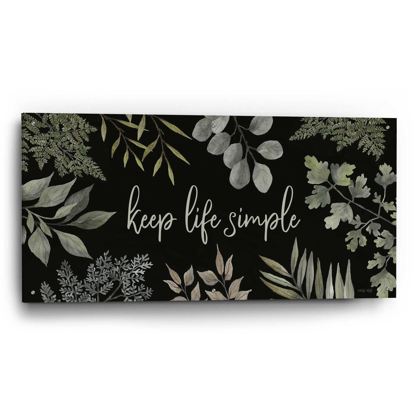 Epic Art 'Keep Life Simple' by Cindy Jacobs, Acrylic Glass Wall Art,48x24