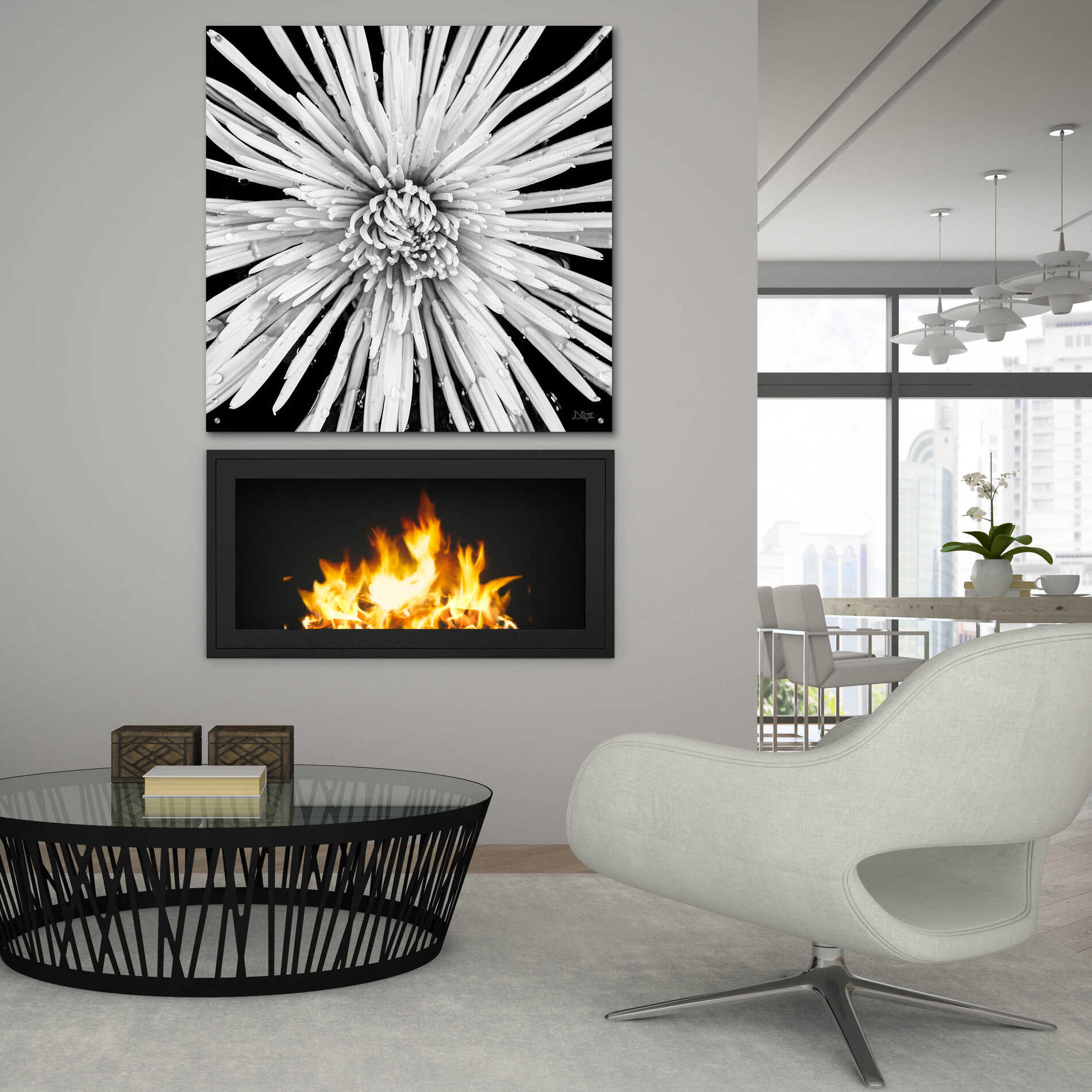 Epic Art 'Black and White Love' by Donnie Quillen, Acrylic Glass Wall Art,36x36