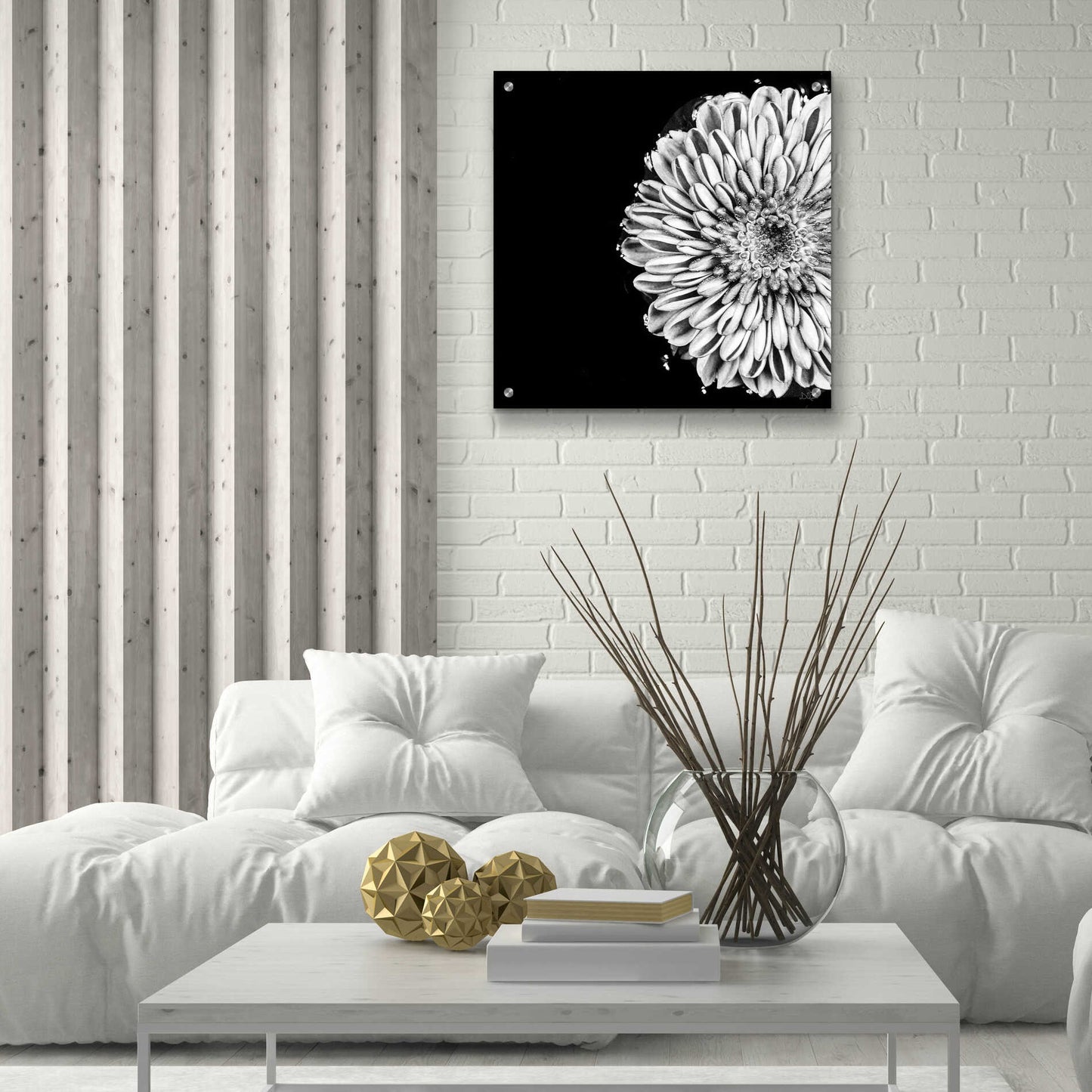 Epic Art 'Black and White Flower Love II' by Donnie Quillen, Acrylic Glass Wall Art,24x24