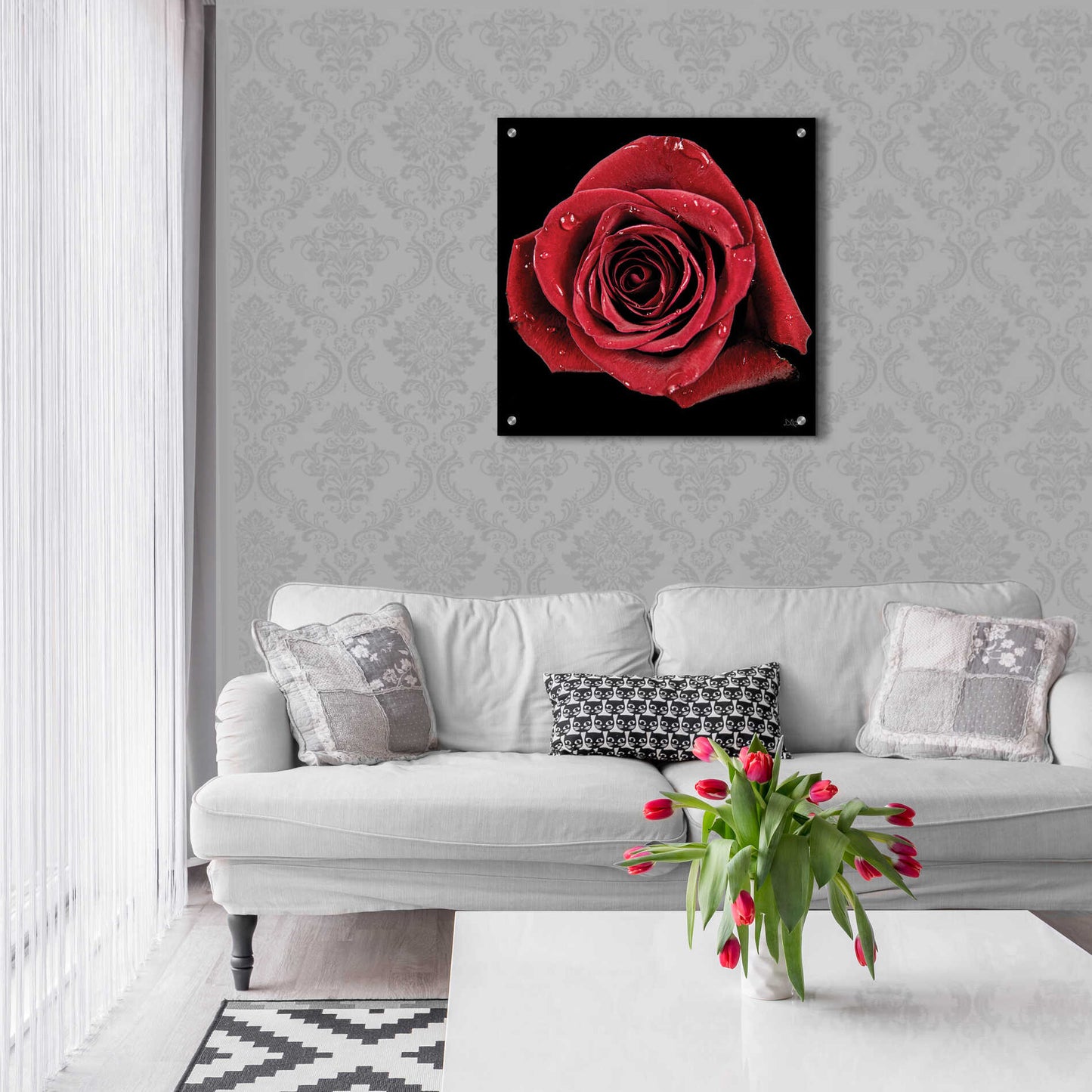 Epic Art 'Broken Heart Rose' by Donnie Quillen, Acrylic Glass Wall Art,24x24