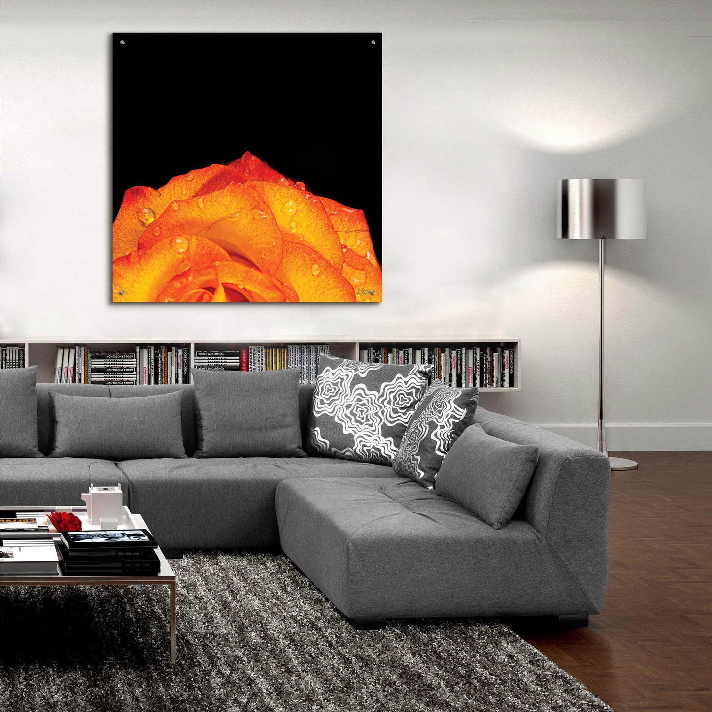 Epic Art 'Orange Petals' by Donnie Quillen, Acrylic Glass Wall Art,36x36