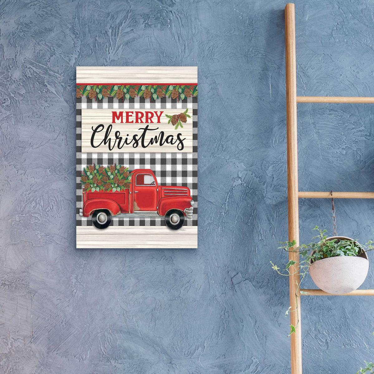 Epic Art 'Merry Christmas Red Truck' by Deb Strain, Acrylic Glass Wall Art,16x24
