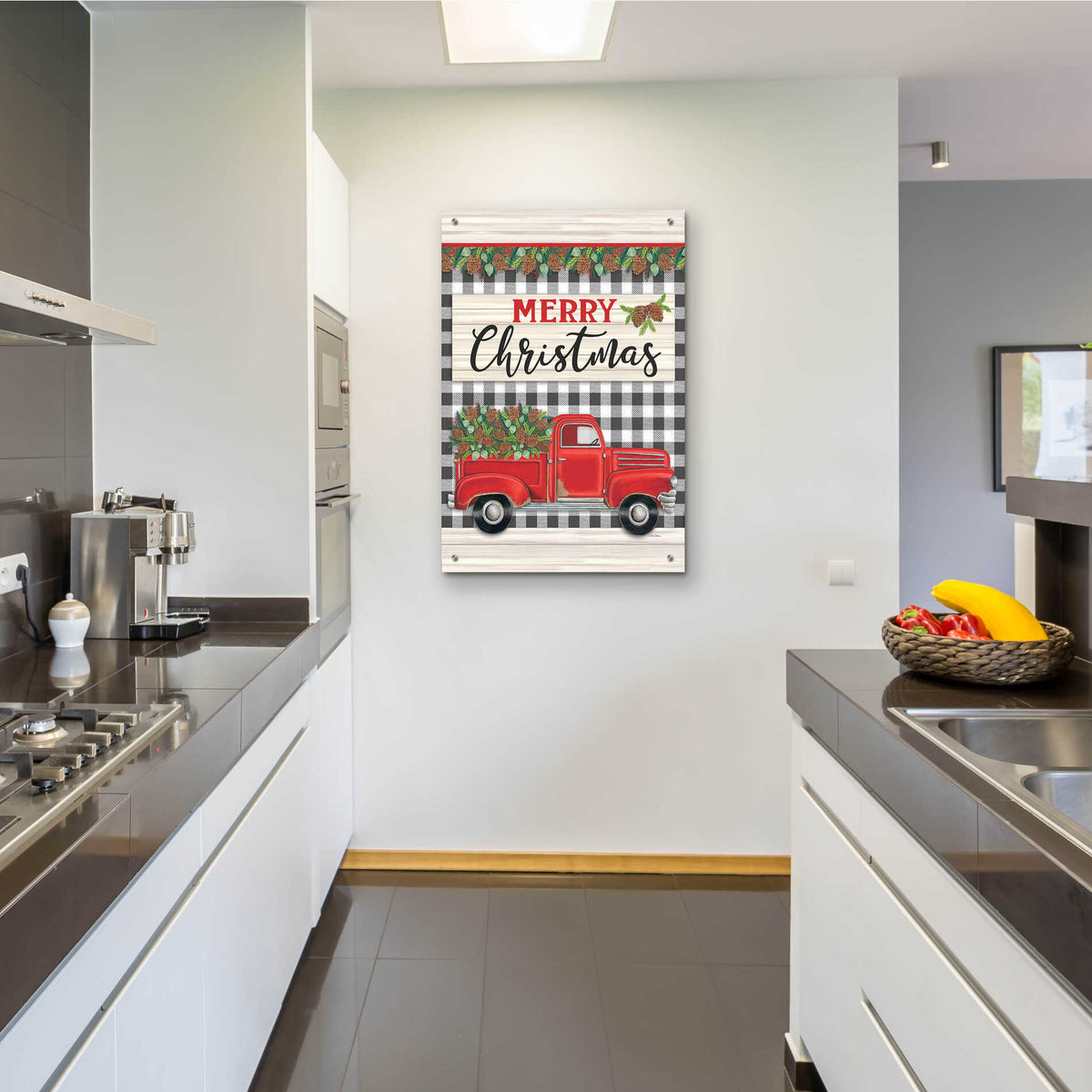 Epic Art 'Merry Christmas Red Truck' by Deb Strain, Acrylic Glass Wall Art,24x36