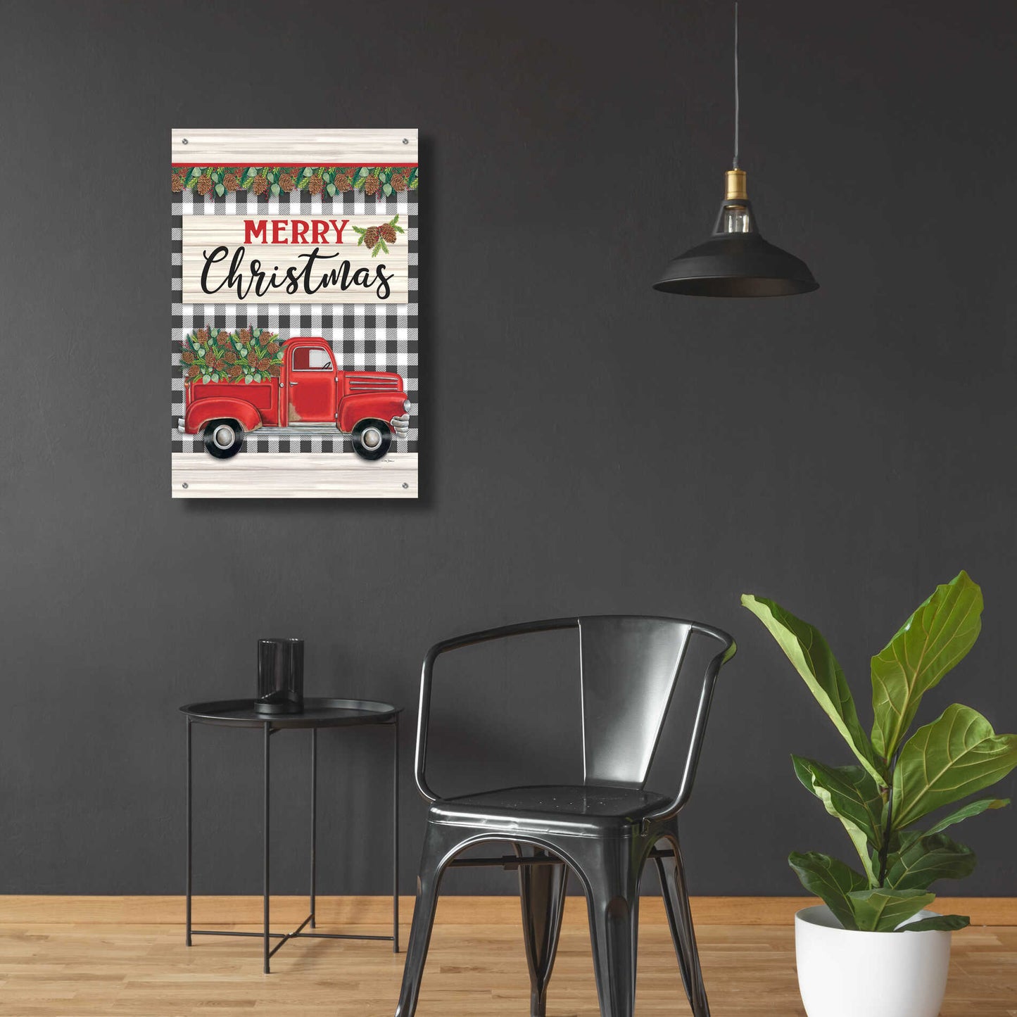 Epic Art 'Merry Christmas Red Truck' by Deb Strain, Acrylic Glass Wall Art,24x36