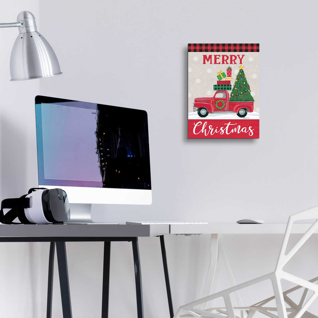 Epic Art 'Christmas Tree Truck' by Deb Strain, Acrylic Glass Wall Art,12x16