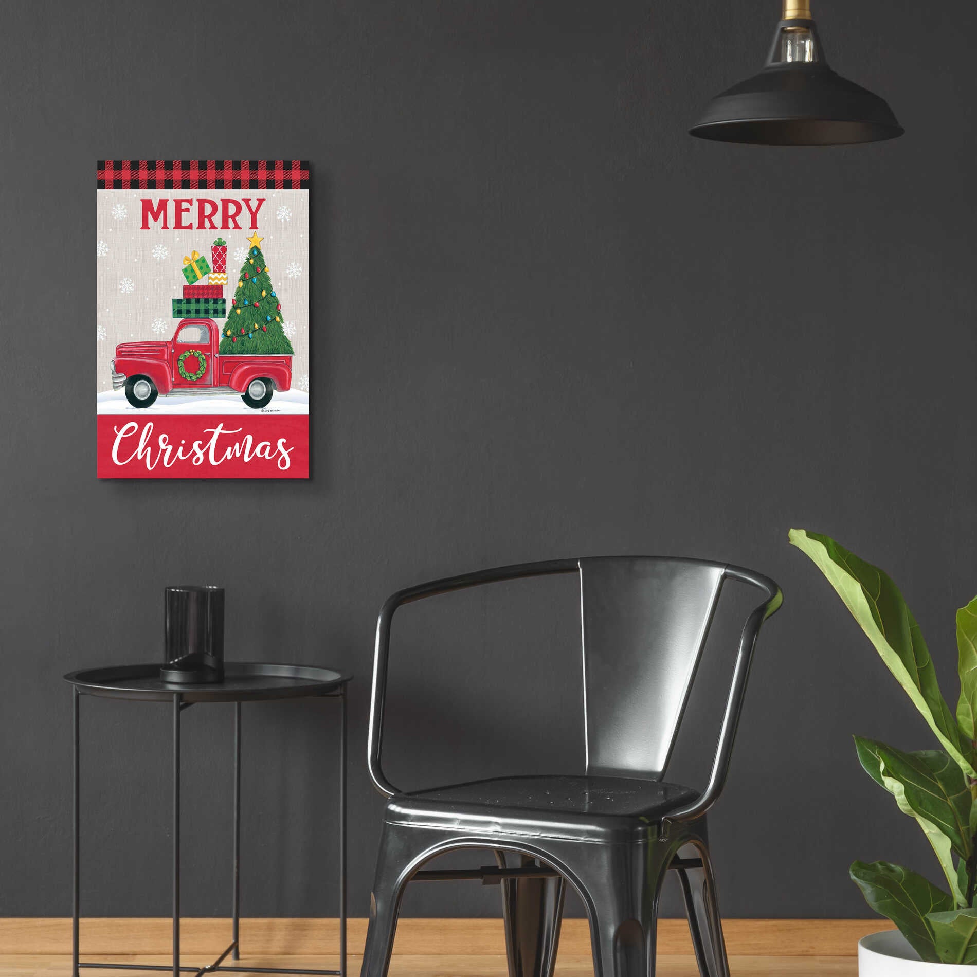 Epic Art 'Christmas Tree Truck' by Deb Strain, Acrylic Glass Wall Art,16x24