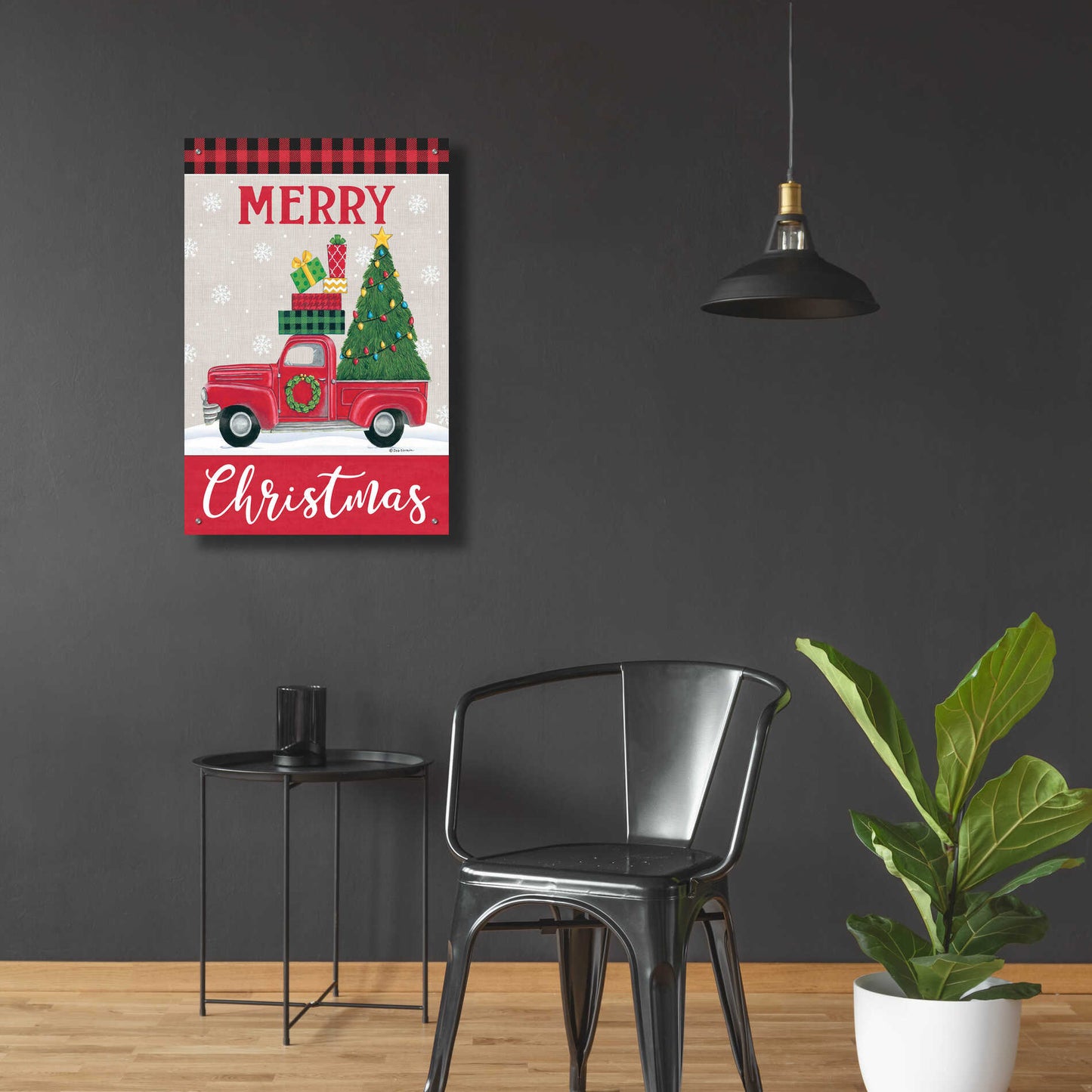 Epic Art 'Christmas Tree Truck' by Deb Strain, Acrylic Glass Wall Art,24x36