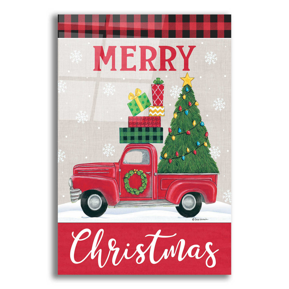 Epic Art 'Christmas Tree Truck' by Deb Strain, Acrylic Glass Wall Art