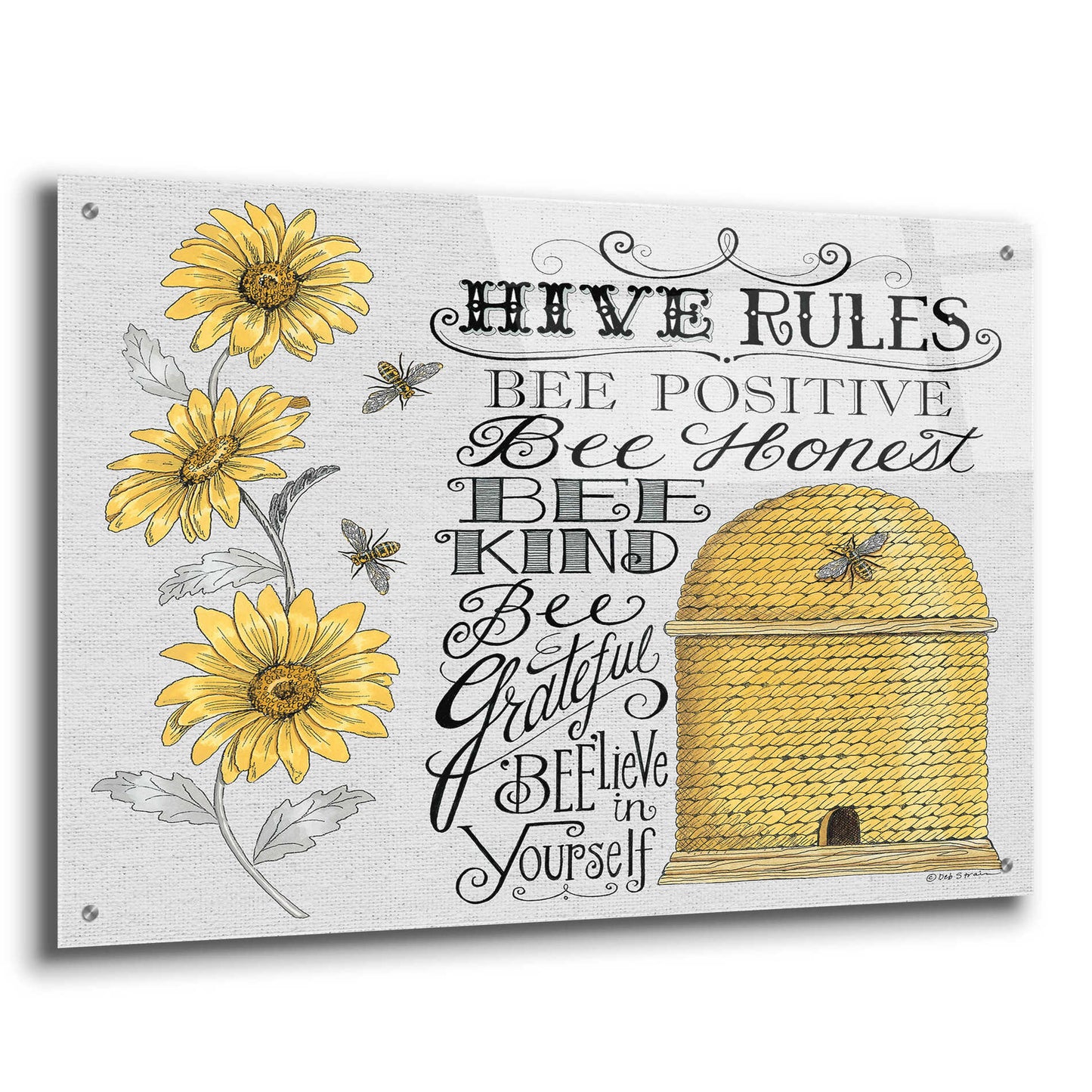 Epic Art 'Hive Rules 2' by Deb Strain, Acrylic Glass Wall Art,36x24